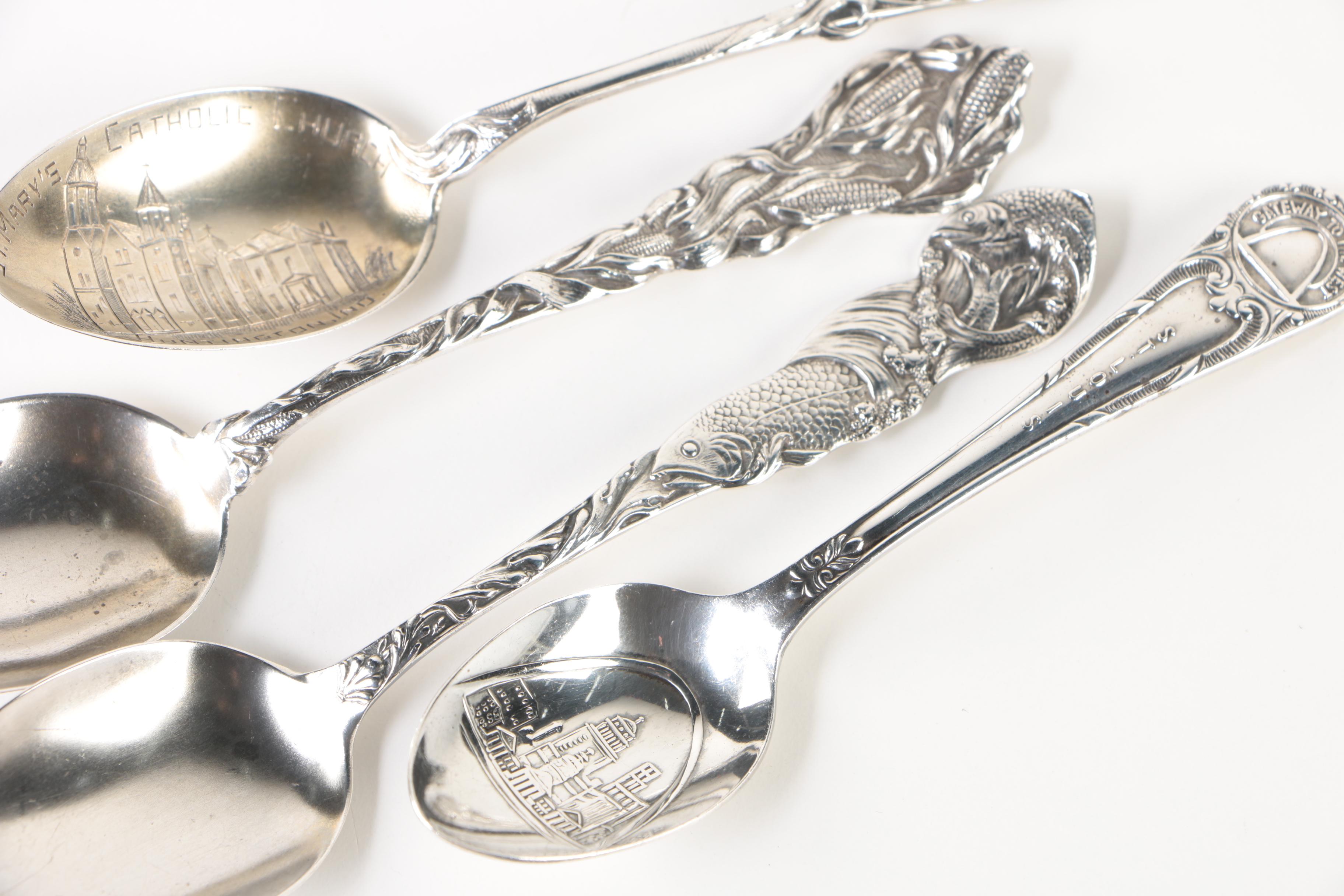 Reed & Barton Sterling Silver St. Louis Souvenir Spoon with Other Sterling Spoon