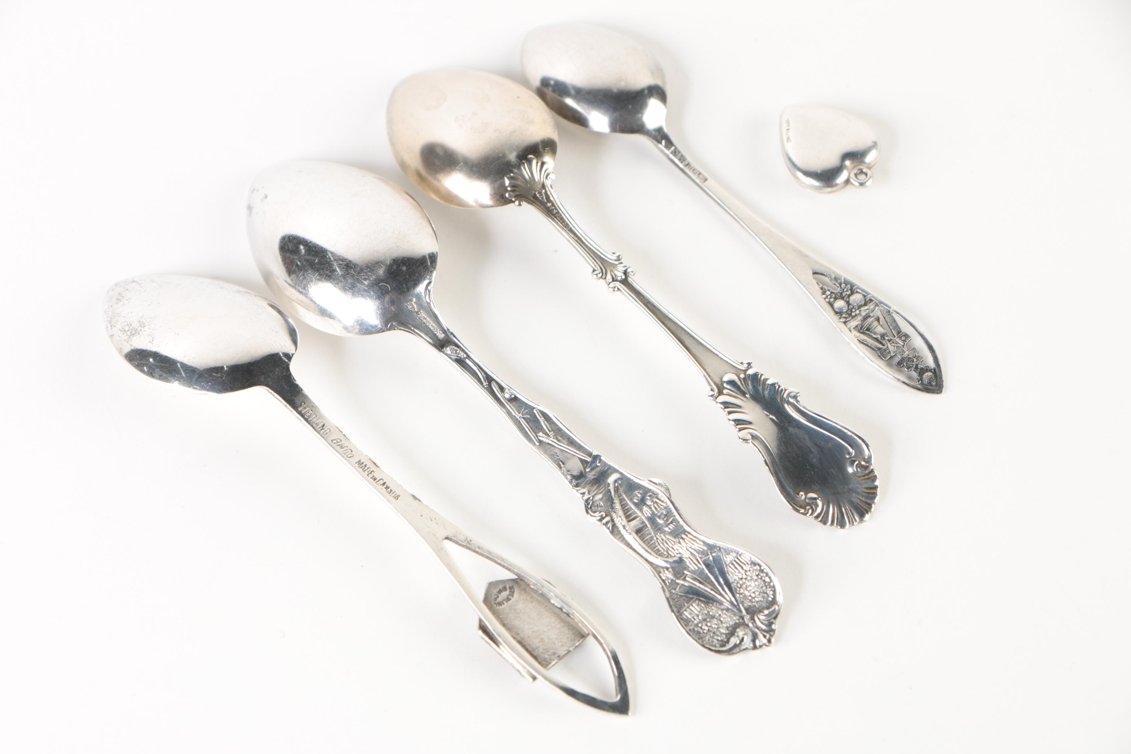 Reed & Barton Sterling Silver St. Louis Souvenir Spoon with Other Sterling Spoon