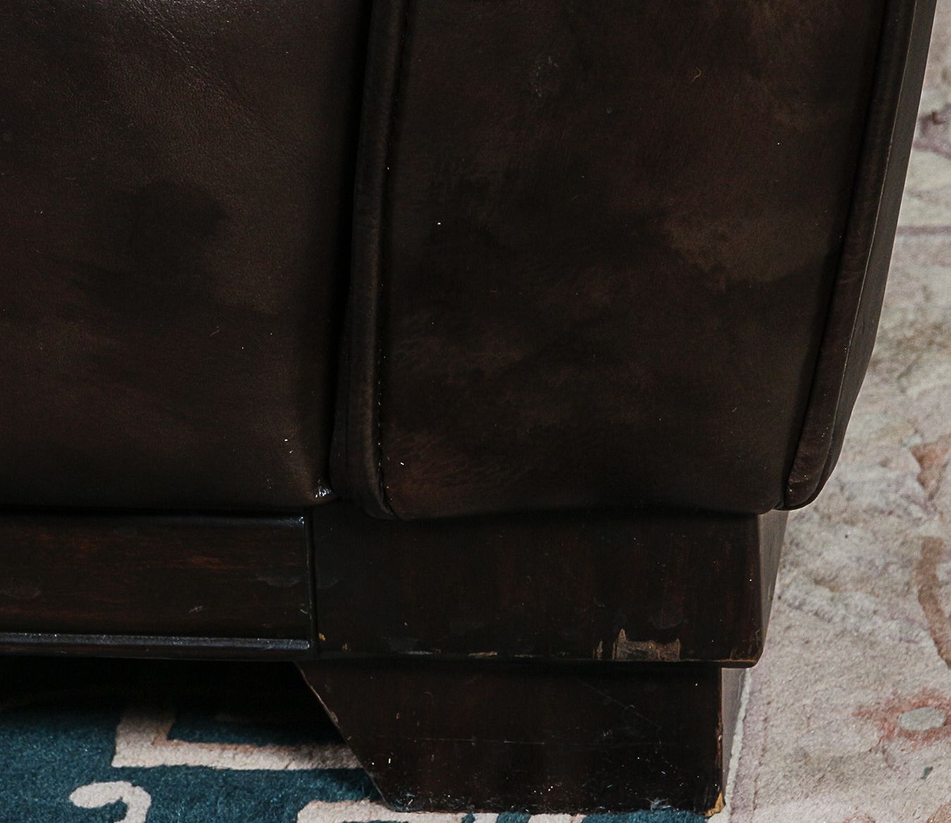 Chesterfield Style Brown Leather Sofa