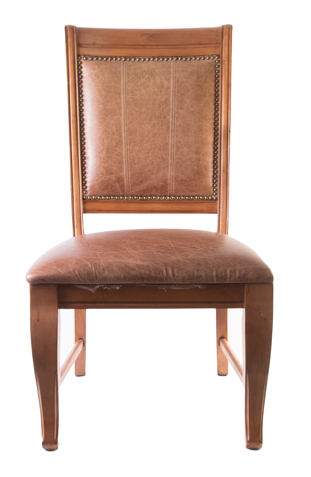 Six Wood and Leather Dining Chairs