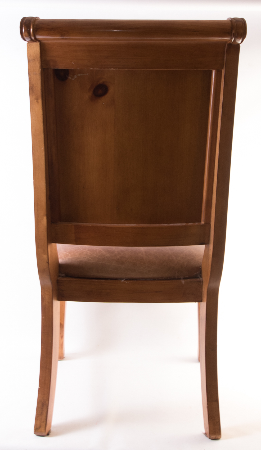 Six Wood and Leather Dining Chairs