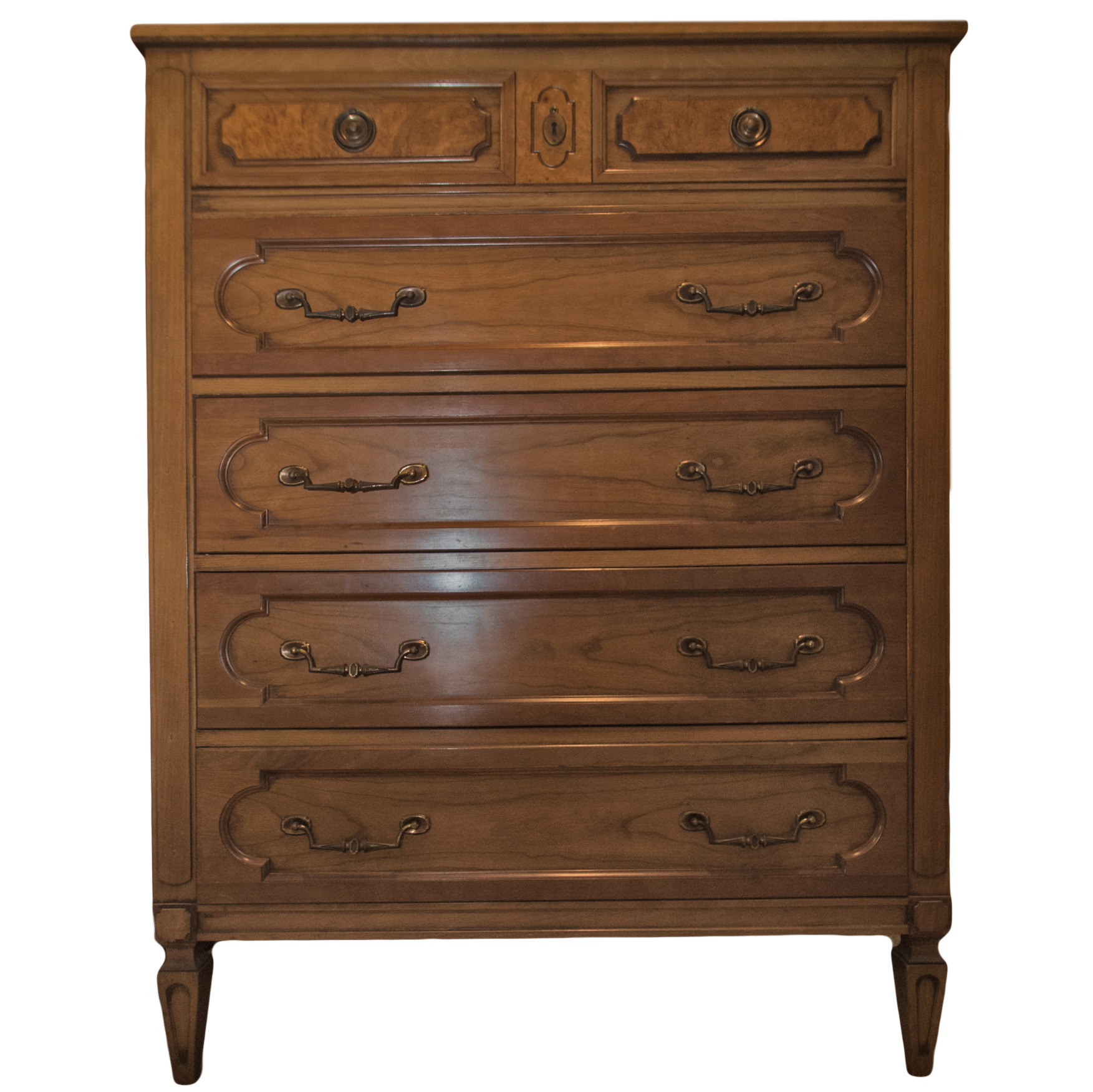 Vintage Walnut Finish Chest of Drawers