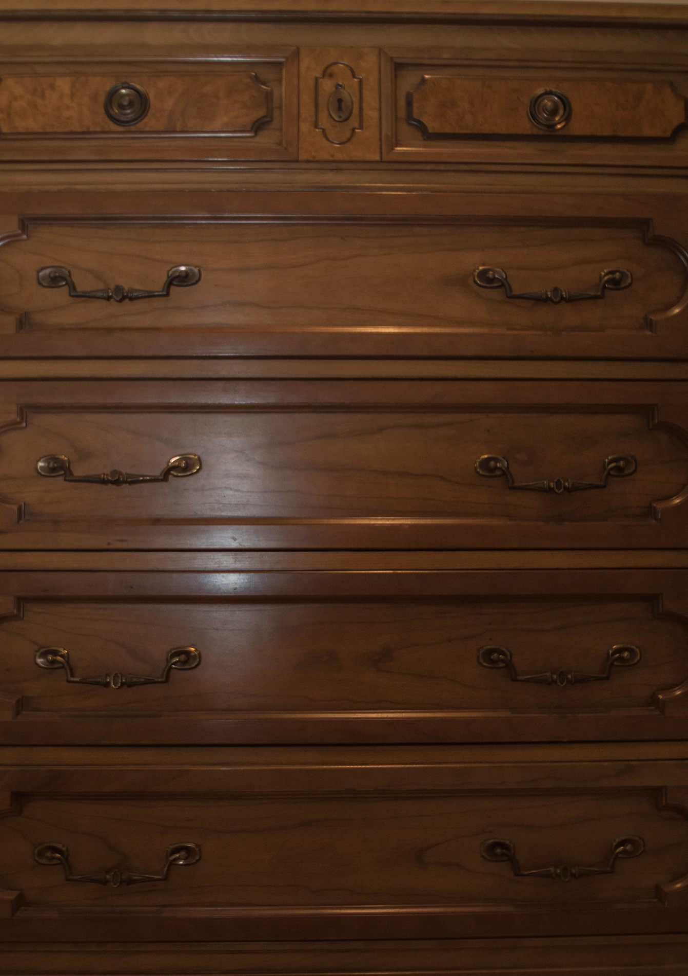 Vintage Walnut Finish Chest of Drawers