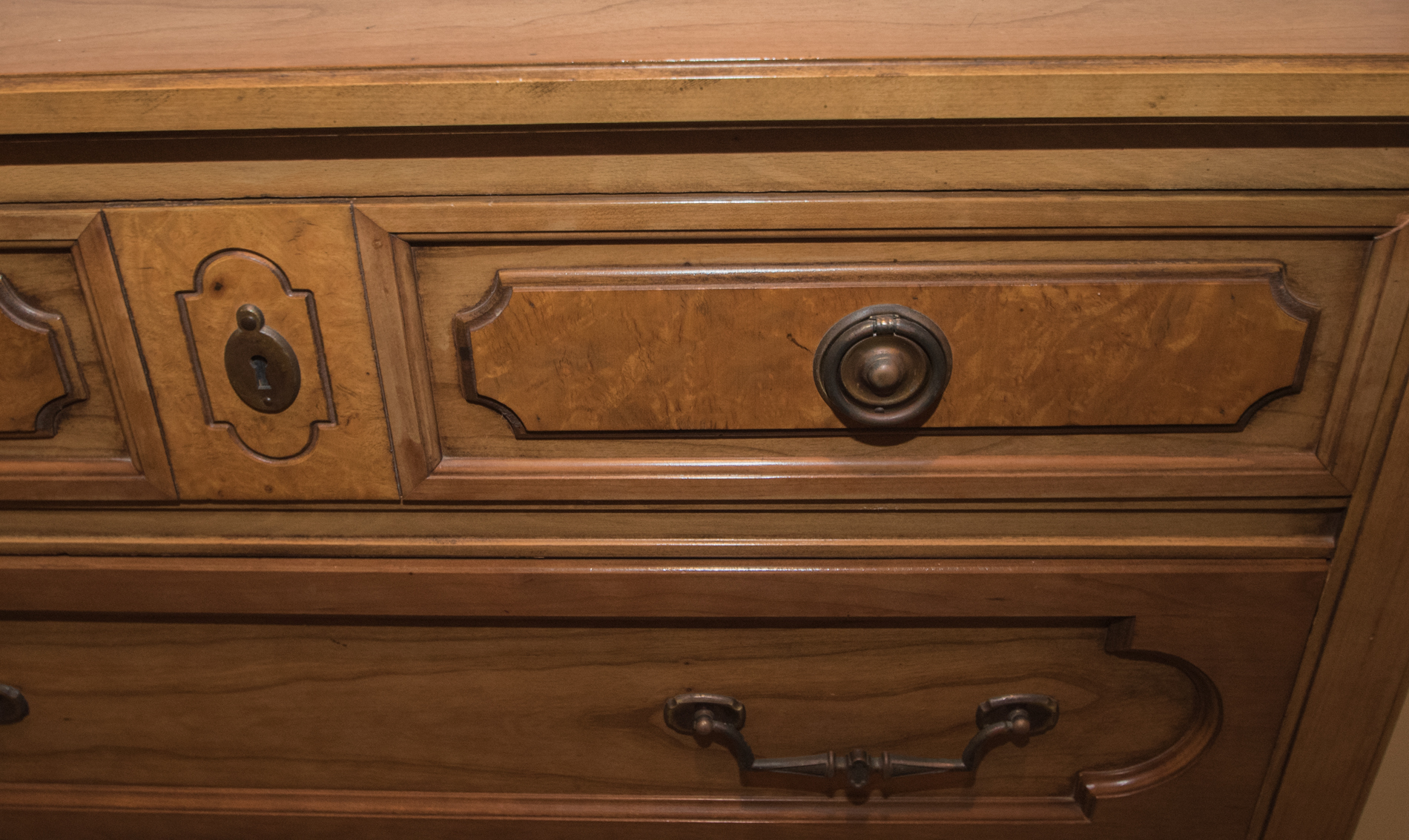 Vintage Walnut Finish Chest of Drawers