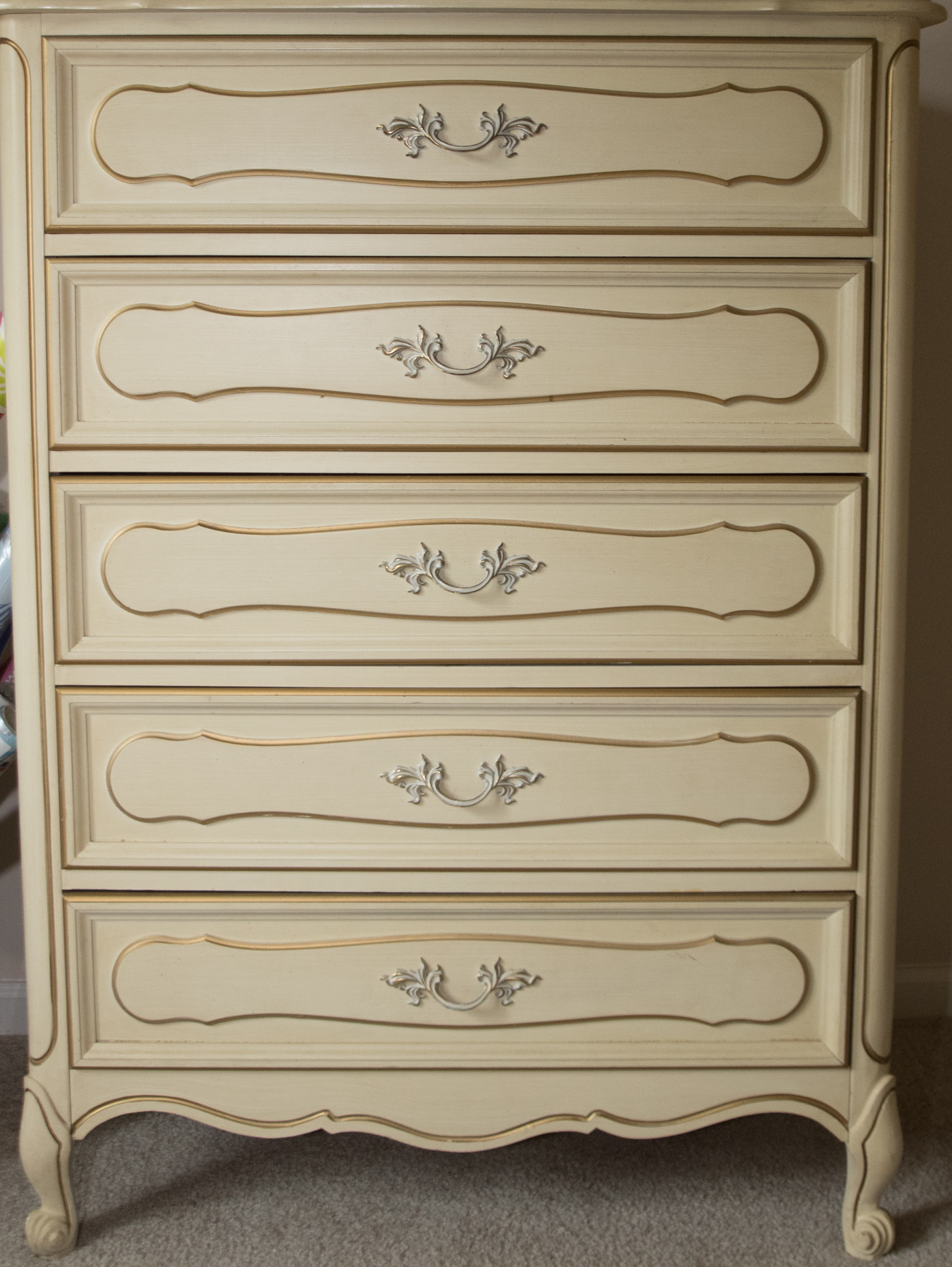 Vintage French Provincial Style Chest of Drawers By Henry Link