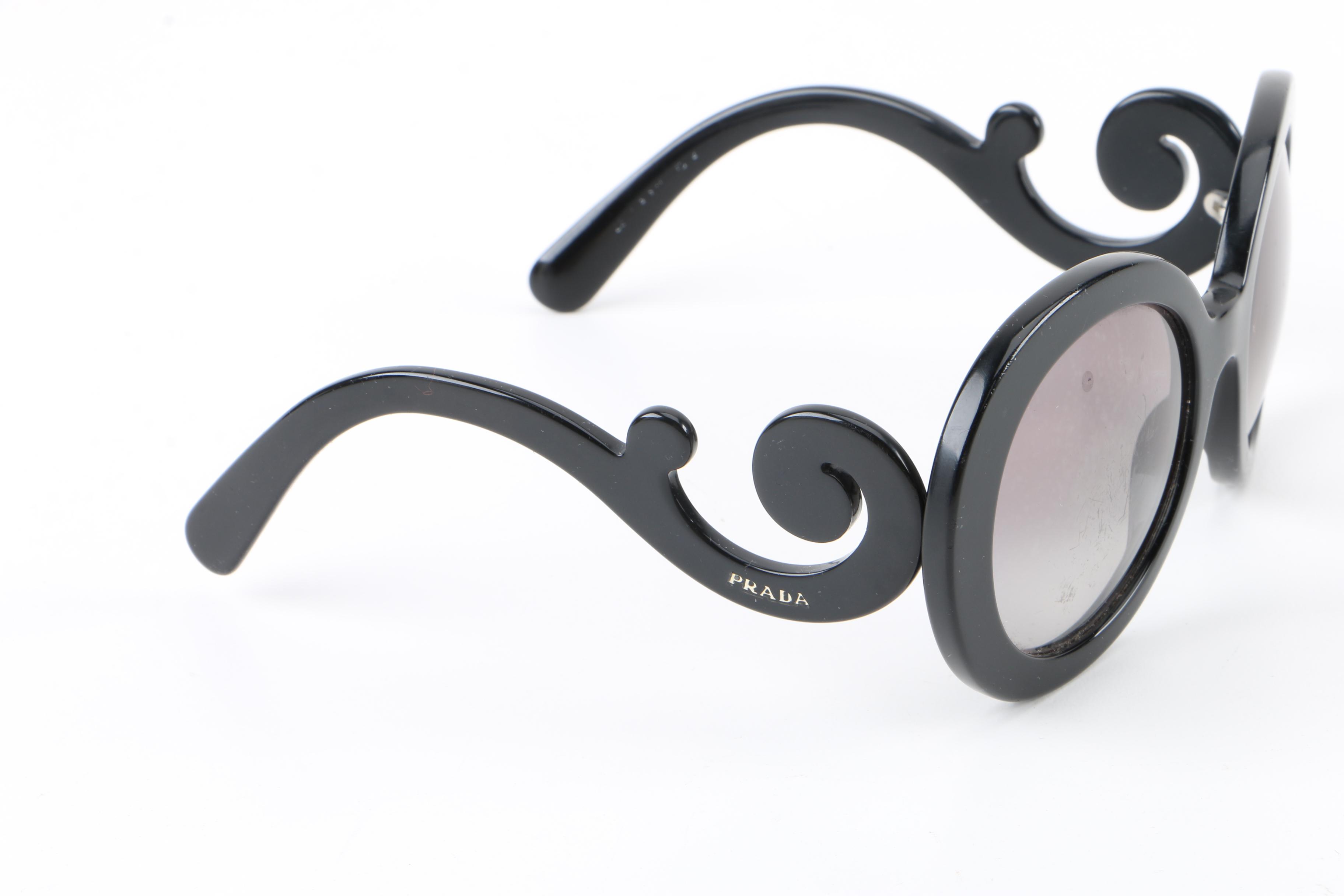 Prada Black Baroque Sunglasses with Case