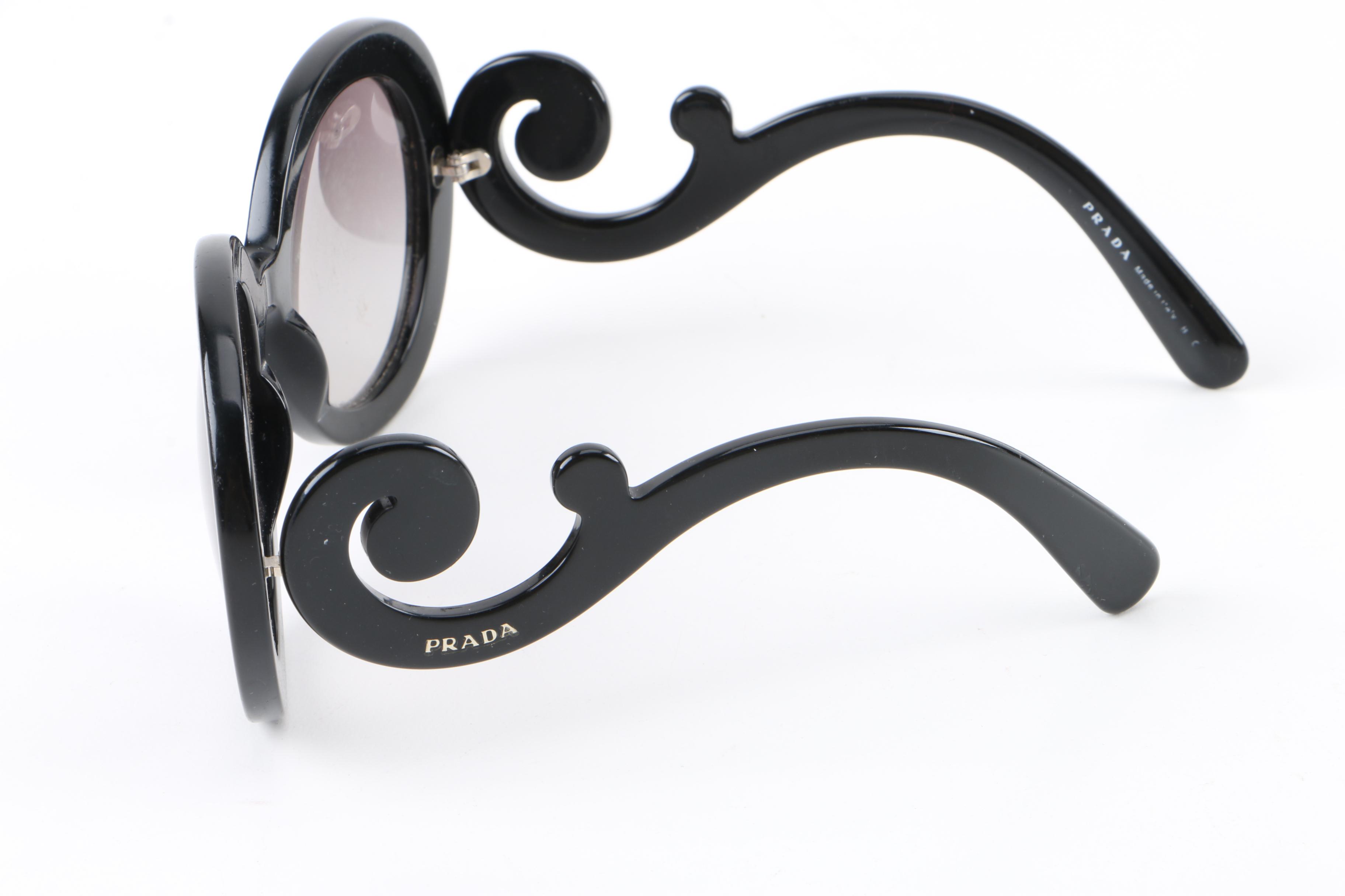 Prada Black Baroque Sunglasses with Case