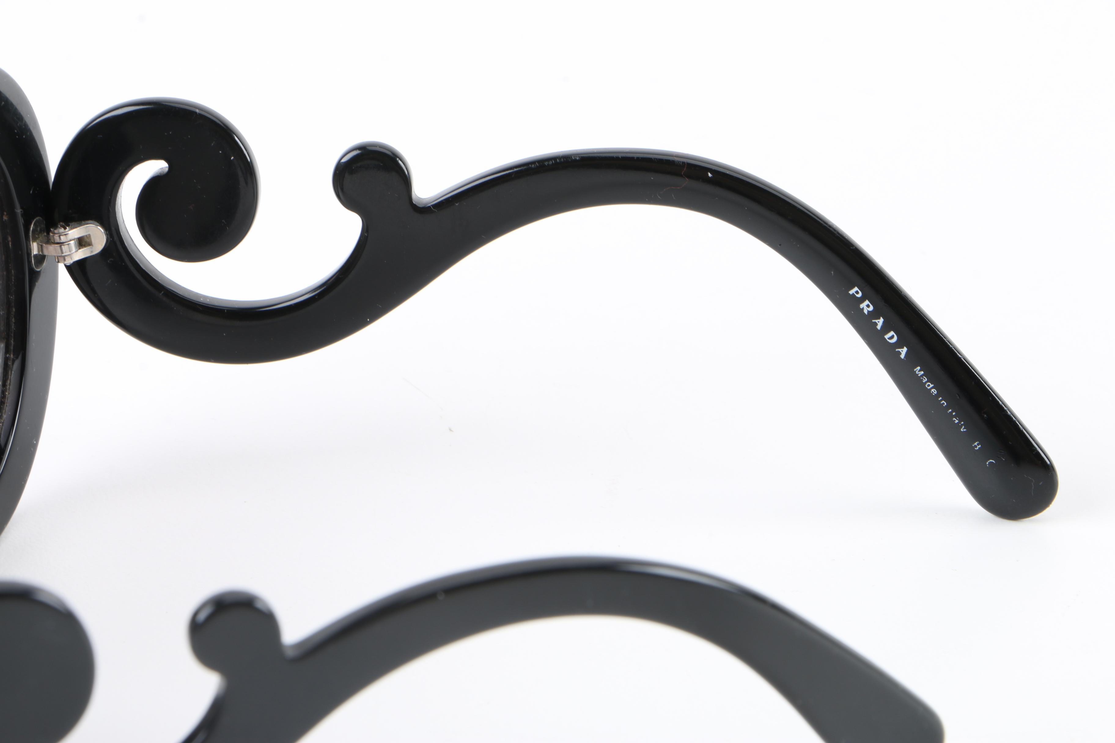 Prada Black Baroque Sunglasses with Case