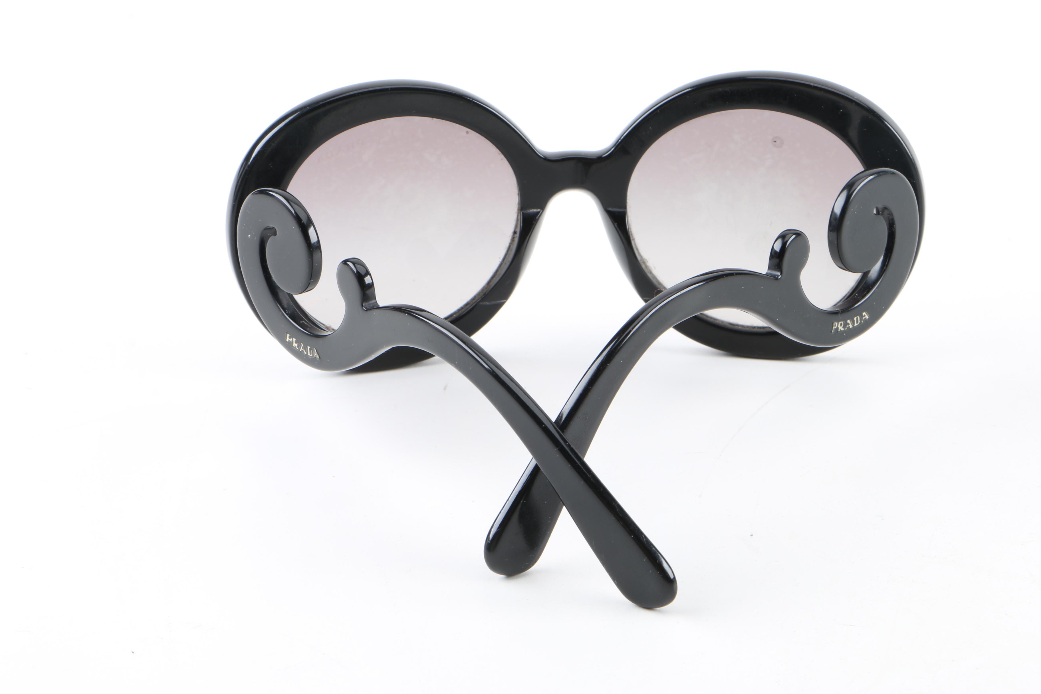 Prada Black Baroque Sunglasses with Case