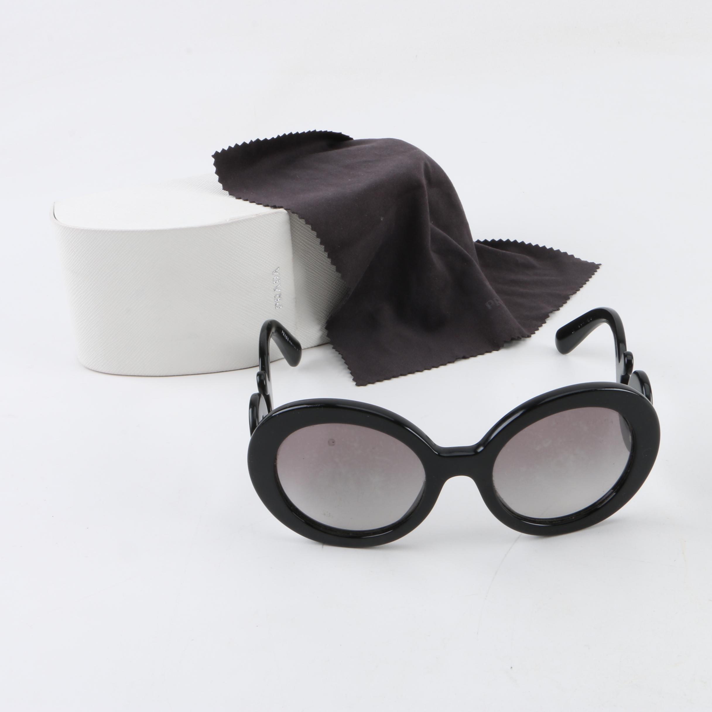 Prada Black Baroque Sunglasses with Case