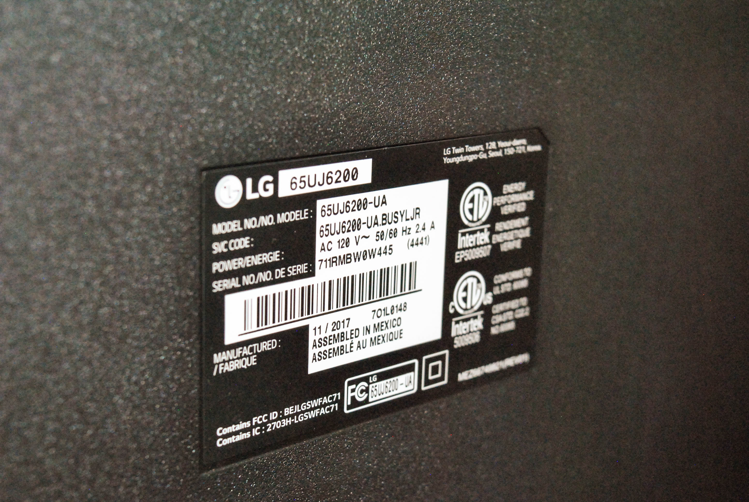LG 65UJ6200 65" 4K Smart Television
