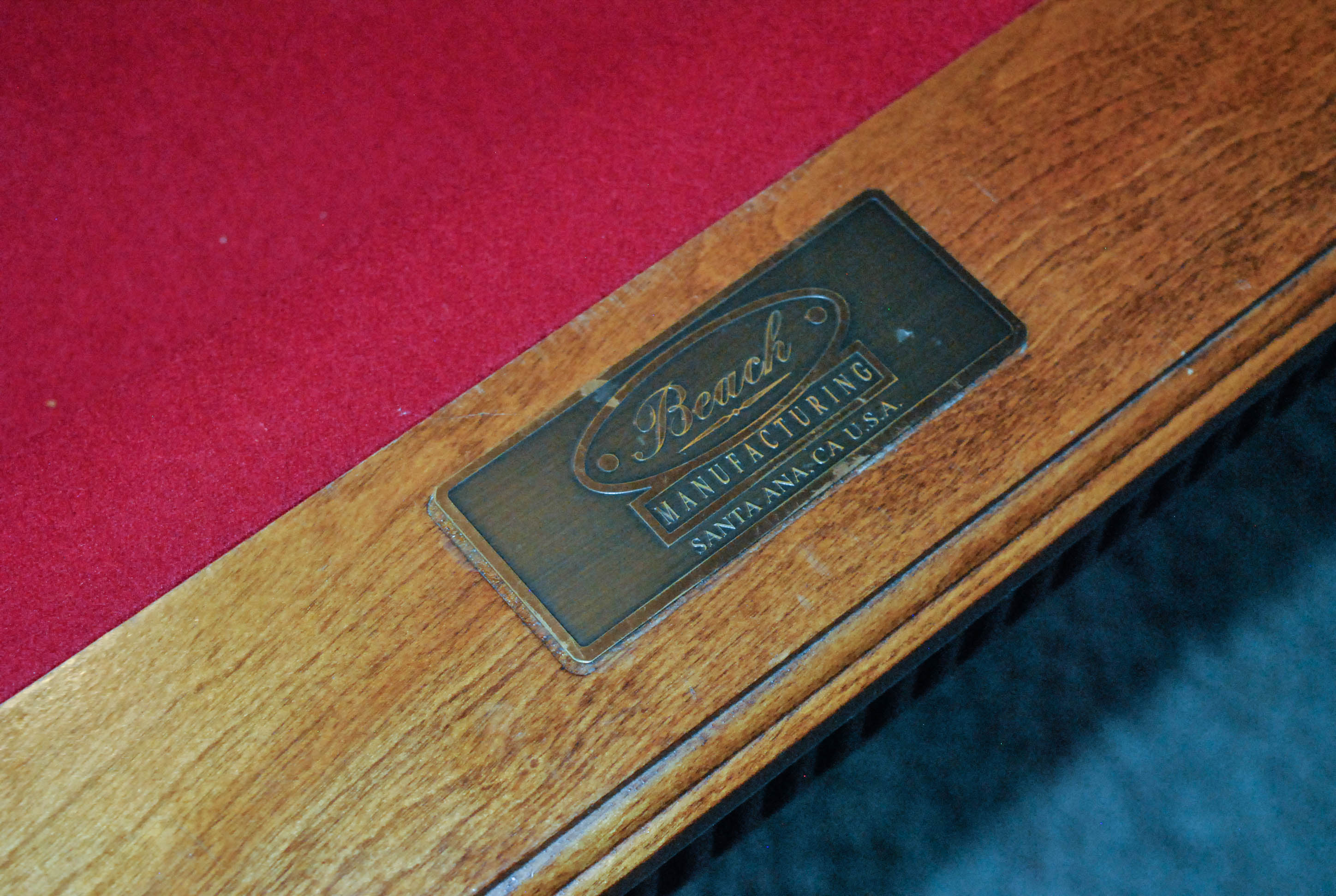 Vintage "Western Mirage" Oak Pool Table by Beach Manufacturing
