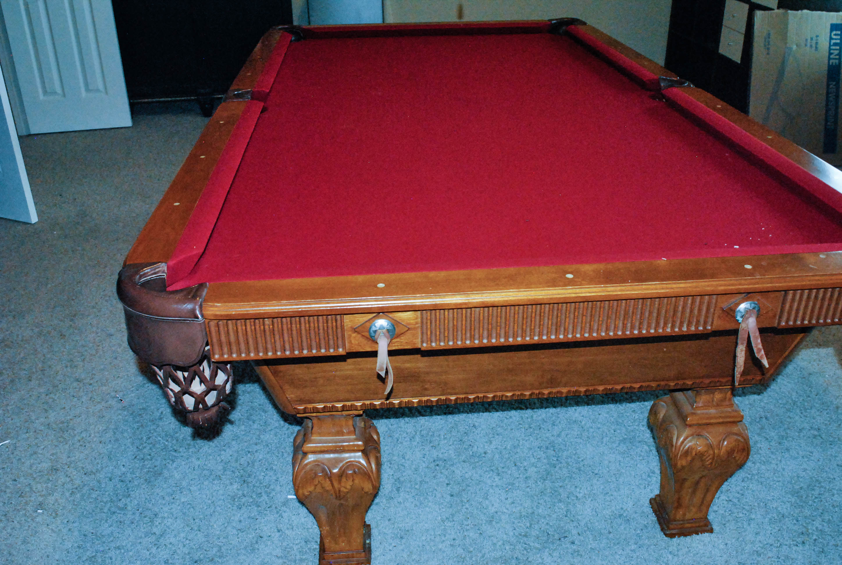 Vintage "Western Mirage" Oak Pool Table by Beach Manufacturing