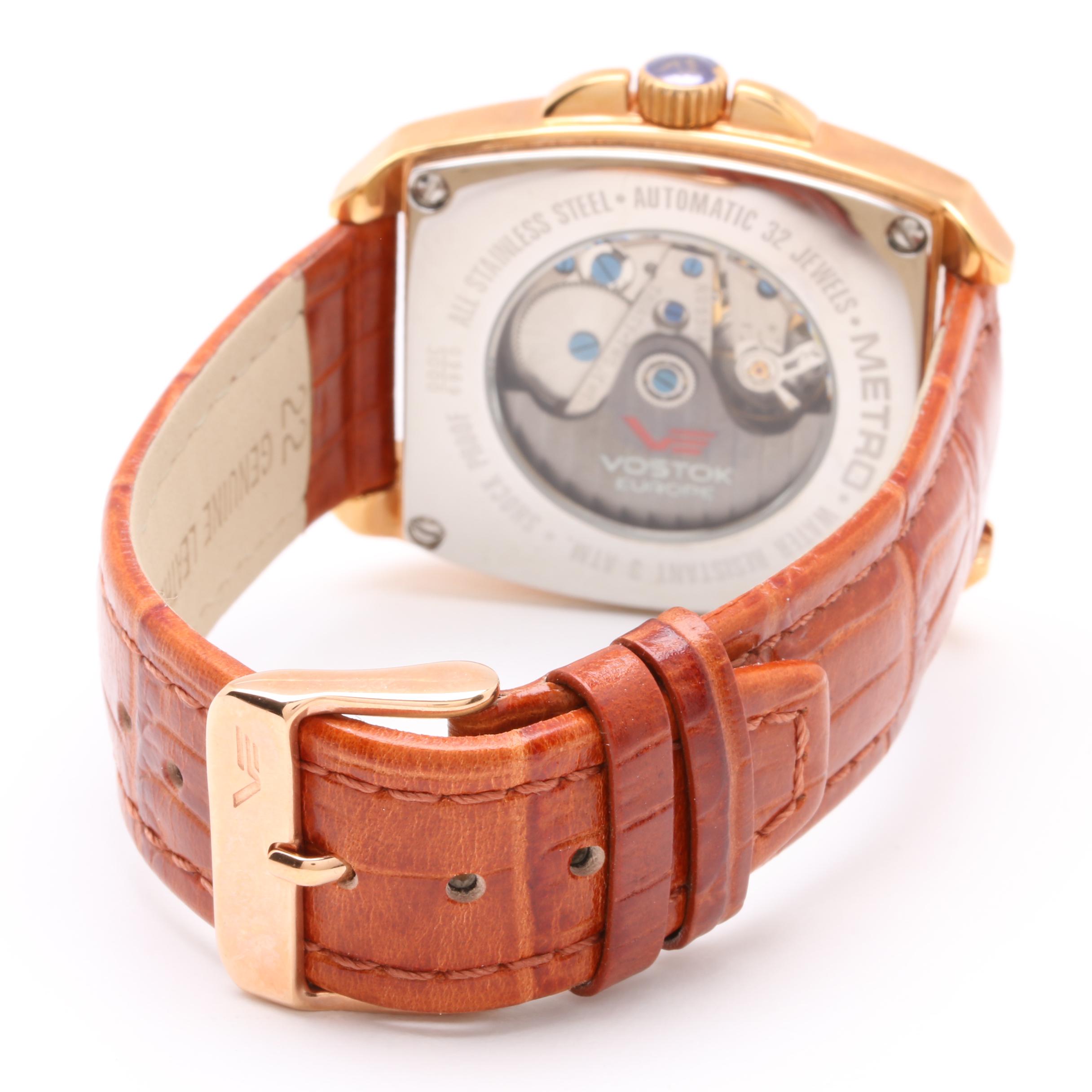 Vostok Stainless Steel Rose Tone Moon Phase Watch