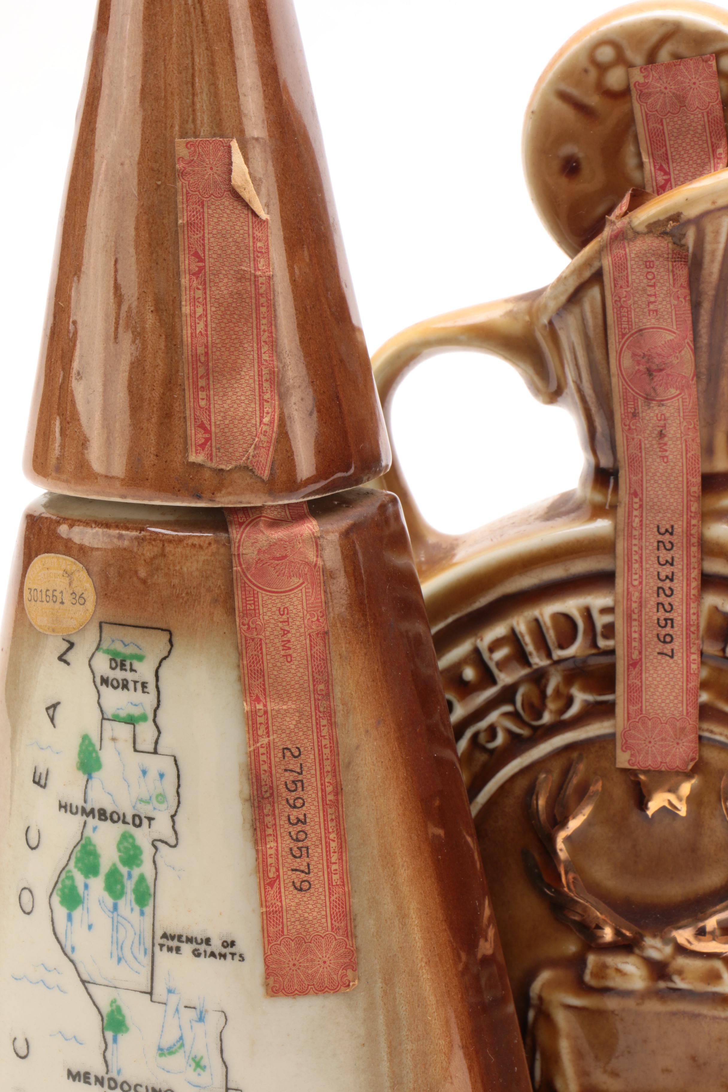 1960s Jim Beam Ceramic Decanters Including "Redwood Empire of California"