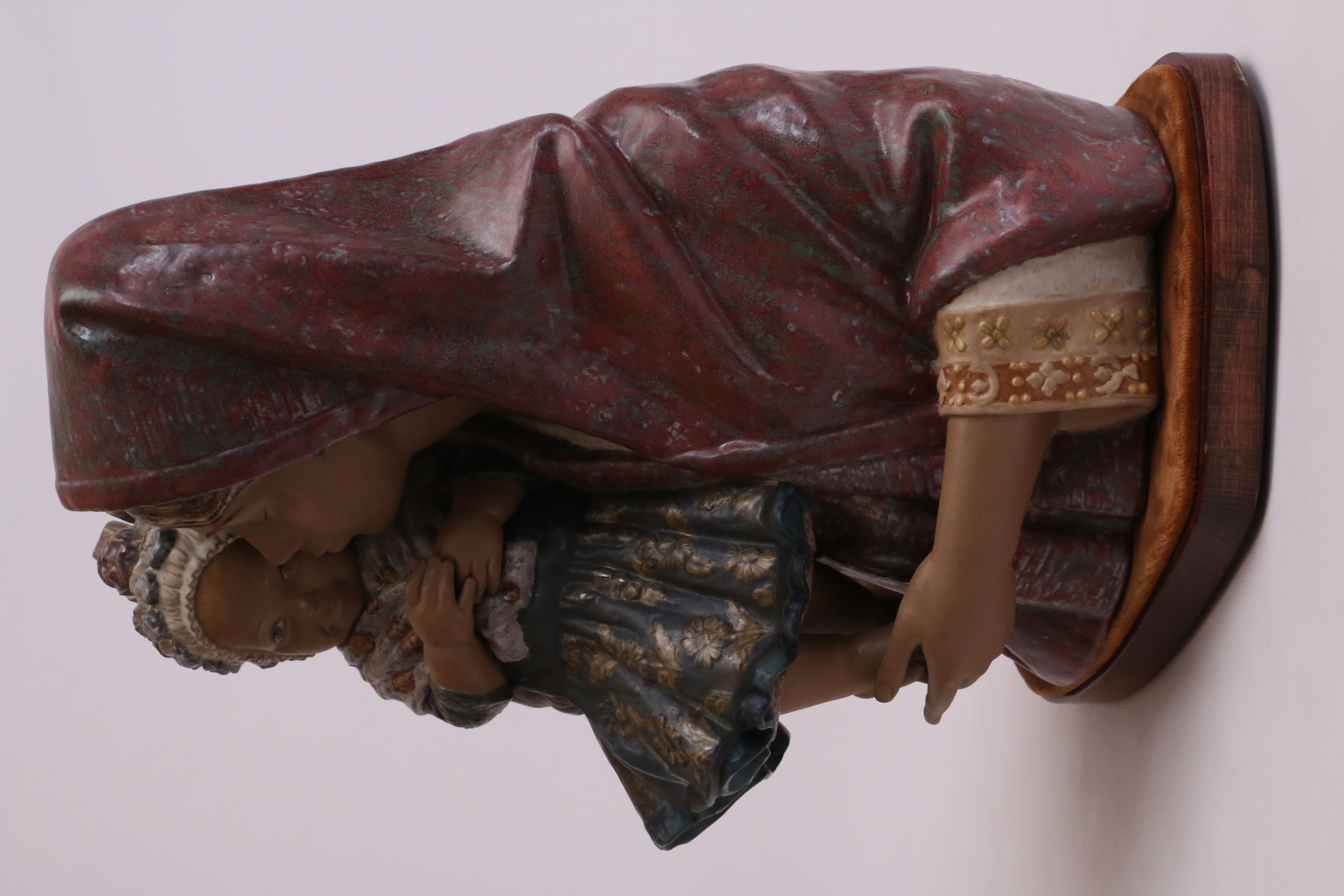 Lladró "Mother Kissing Child" Porcelain Figurine with a Gres Finish