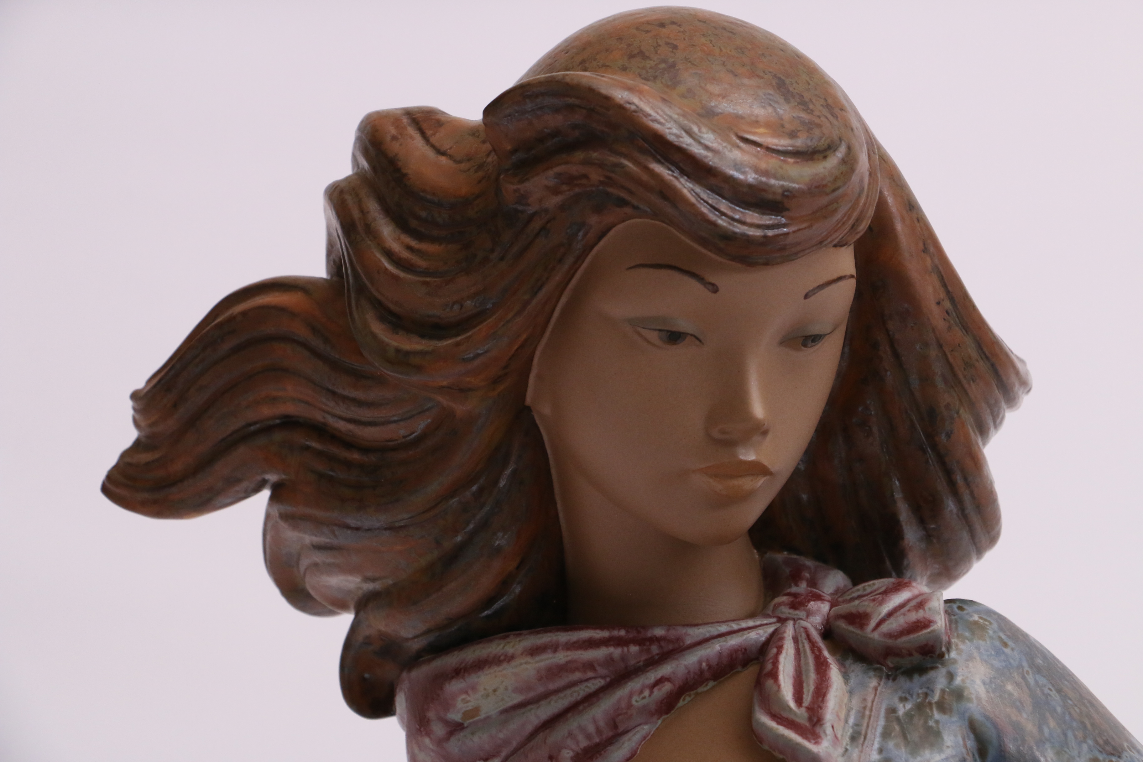 Lladró Girl Harvesting Grapes Porcelain Figurine with Gres Finish