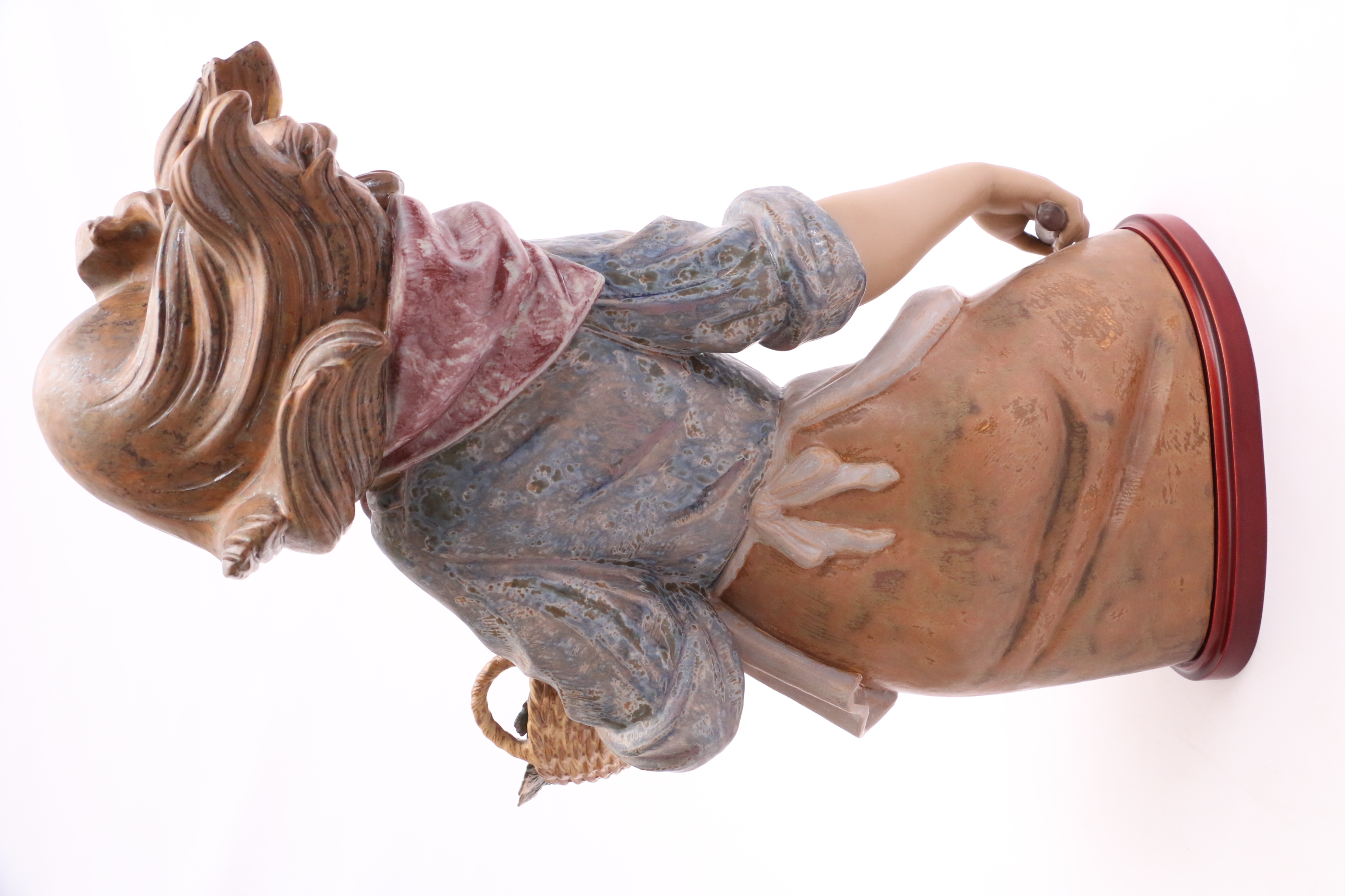 Lladró Girl Harvesting Grapes Porcelain Figurine with Gres Finish