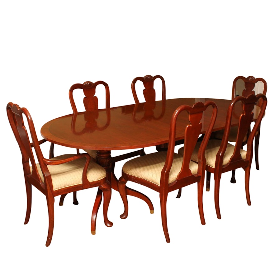 Baker Furniture, Milling Road Collection, Leaf Dining Table and Chairs