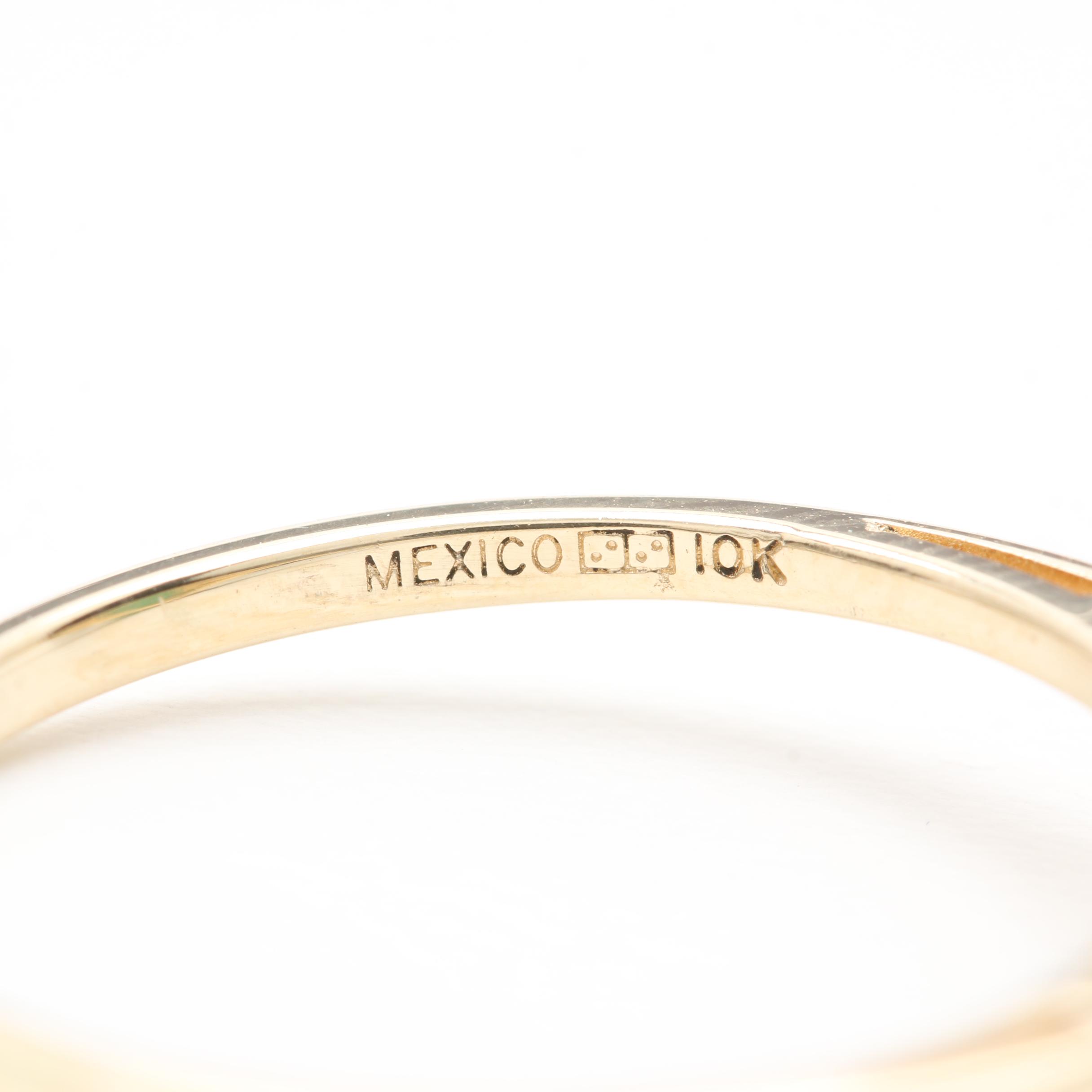 10K Yellow Gold Emerald and Diamond Ring