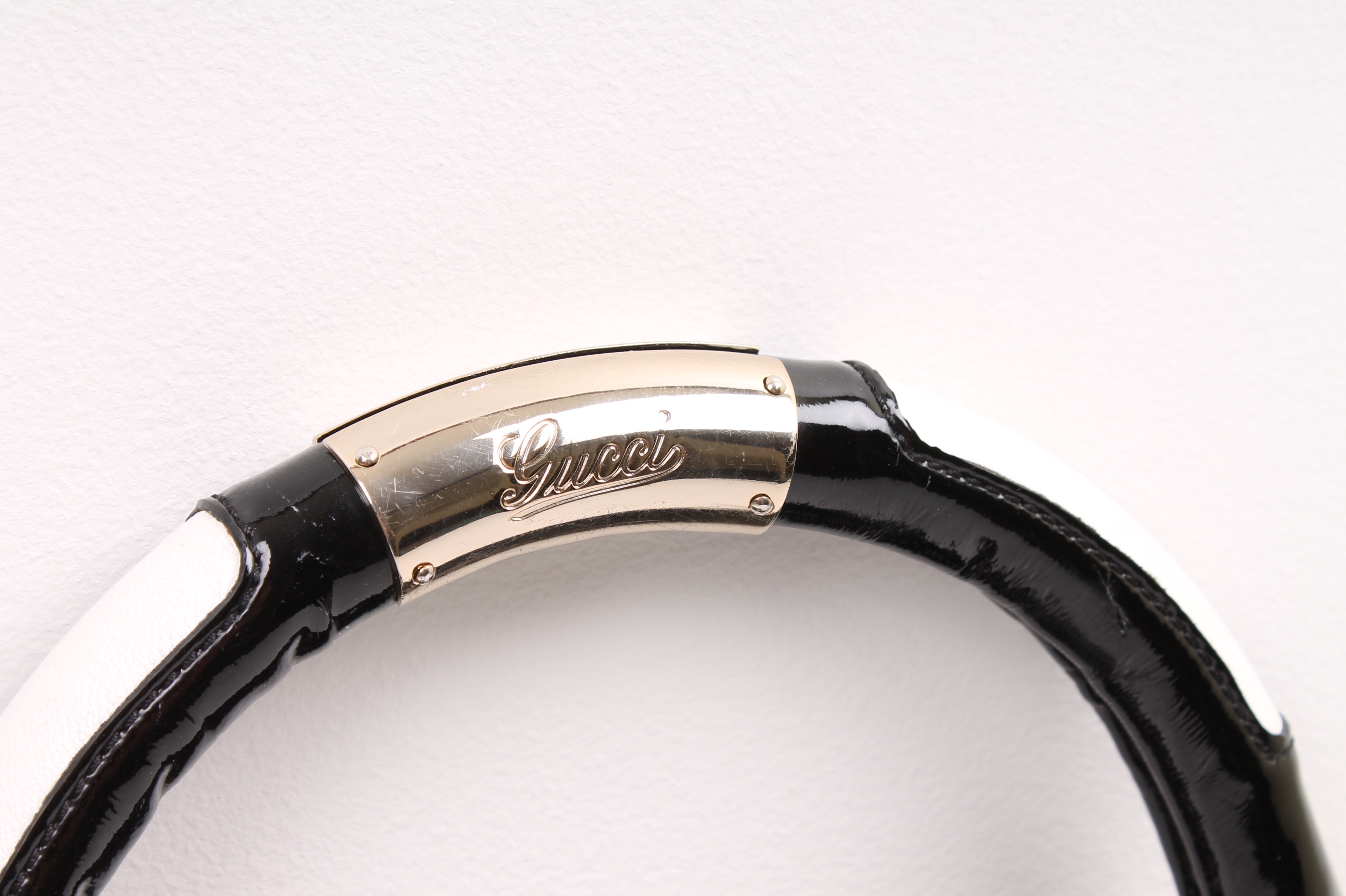 Gucci Black and White Leather "Babouska Indy" Runway Handbag