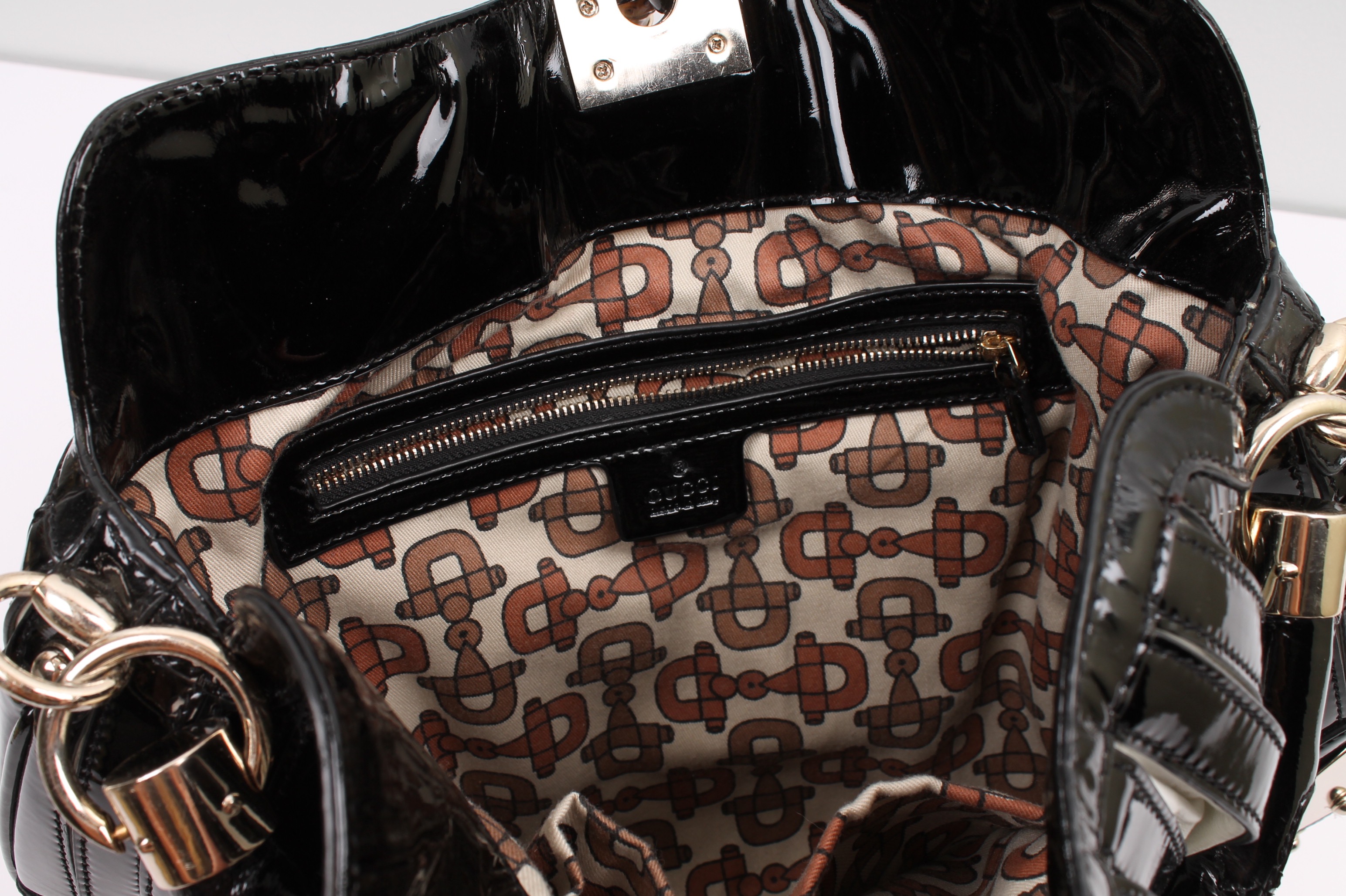 Gucci Black and White Leather "Babouska Indy" Runway Handbag