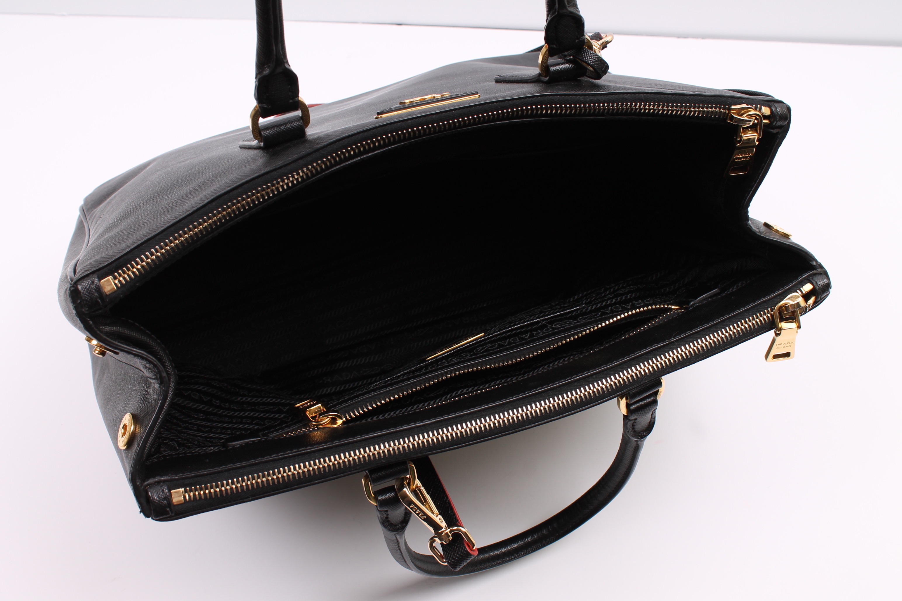 Prada Black Saffiano Lux Executive Large Tote Bag
