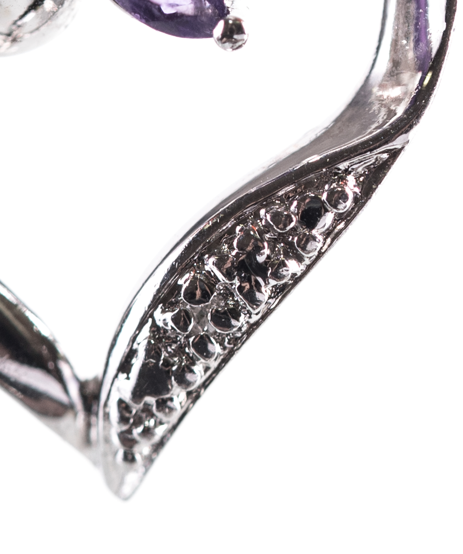 Sterling Silver Amethyst Open Heart Pendant