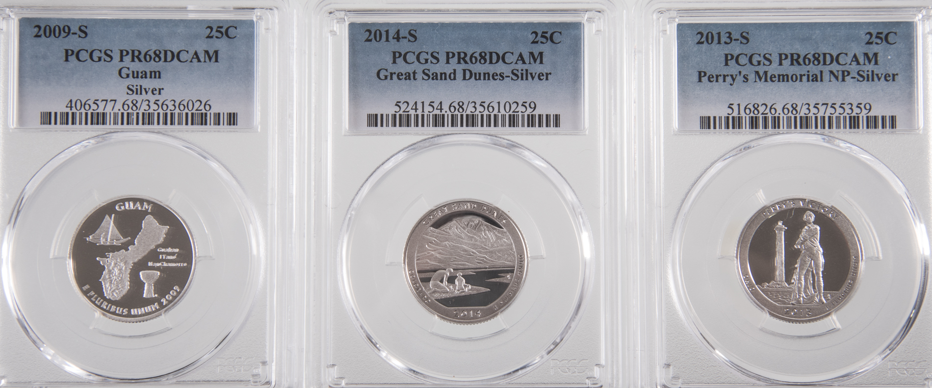 Various Silver States, US Territories, National Parks Quarters