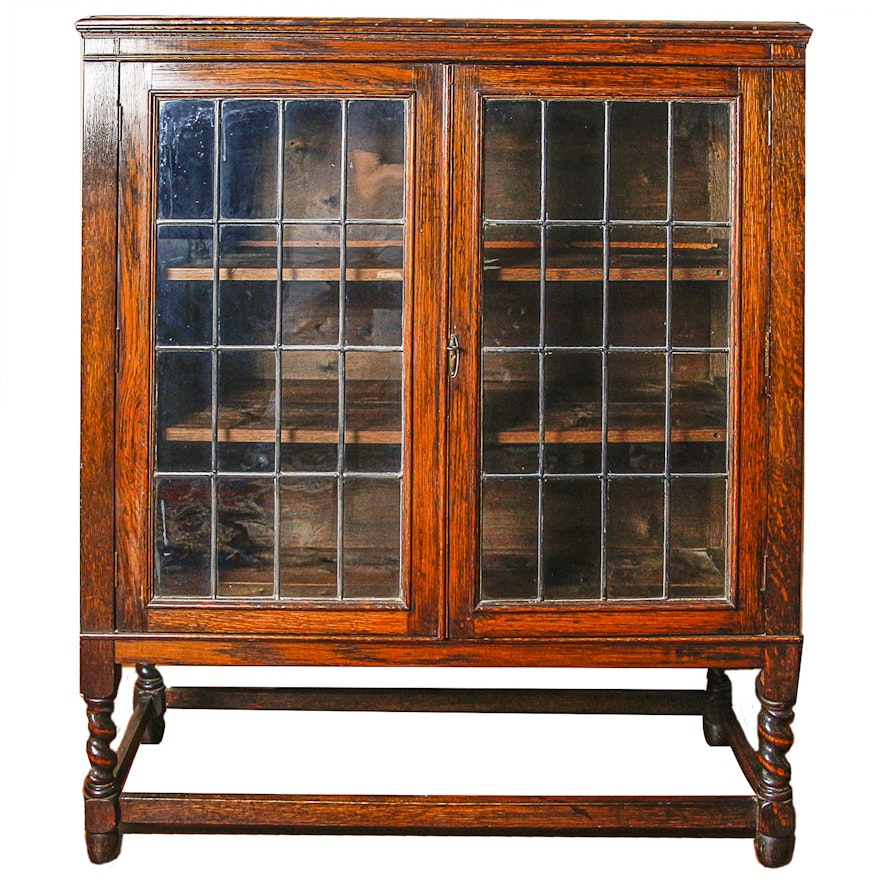 Quartersawn Oak Bookcase Cabinet