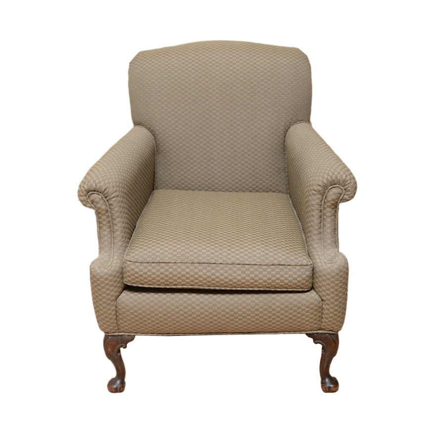 Queen Anne Style Upholstered Armchair