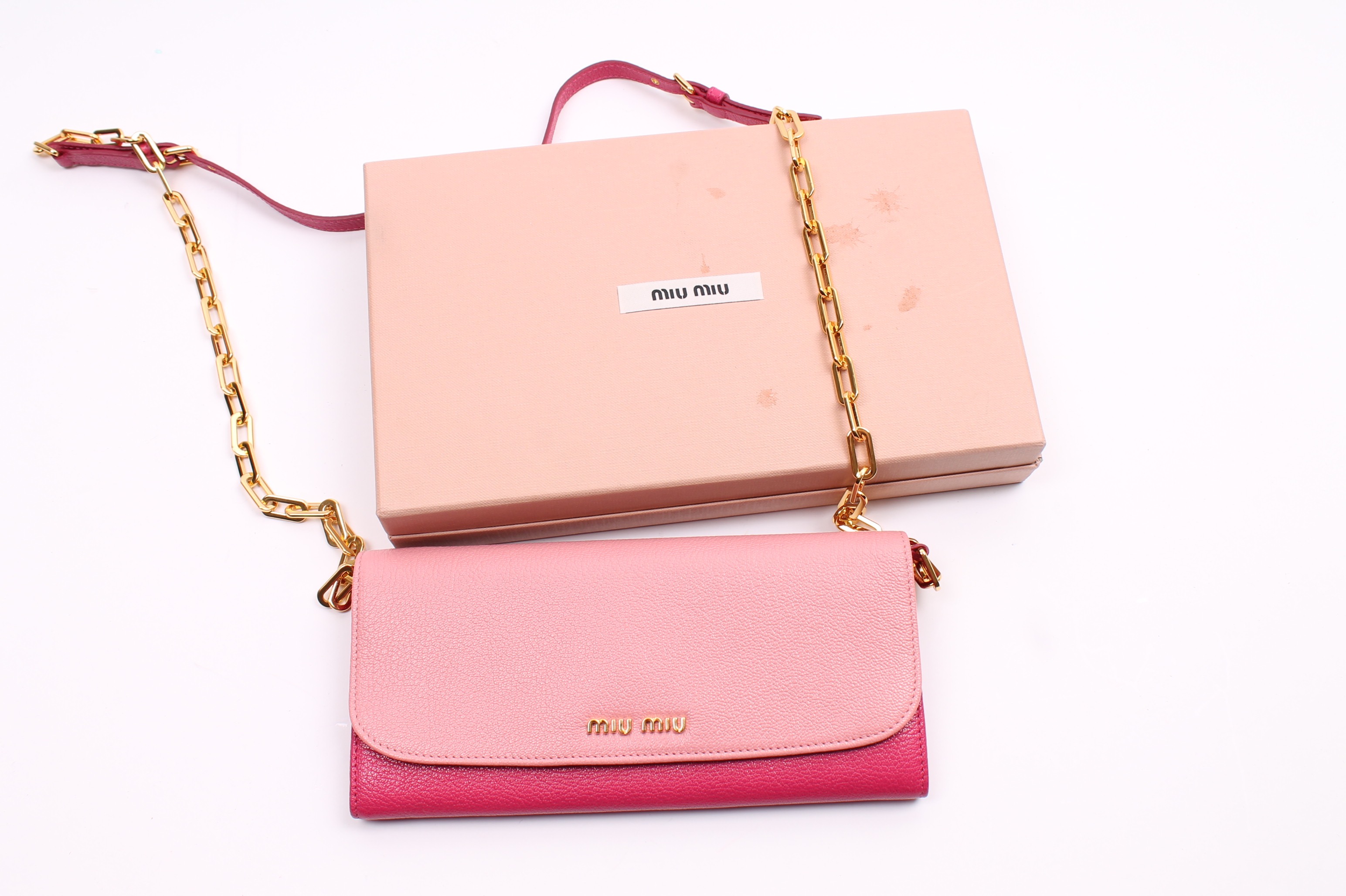 Miu Miu Madras Bi-Color "Rosa and Peonia" Leather Crossbody