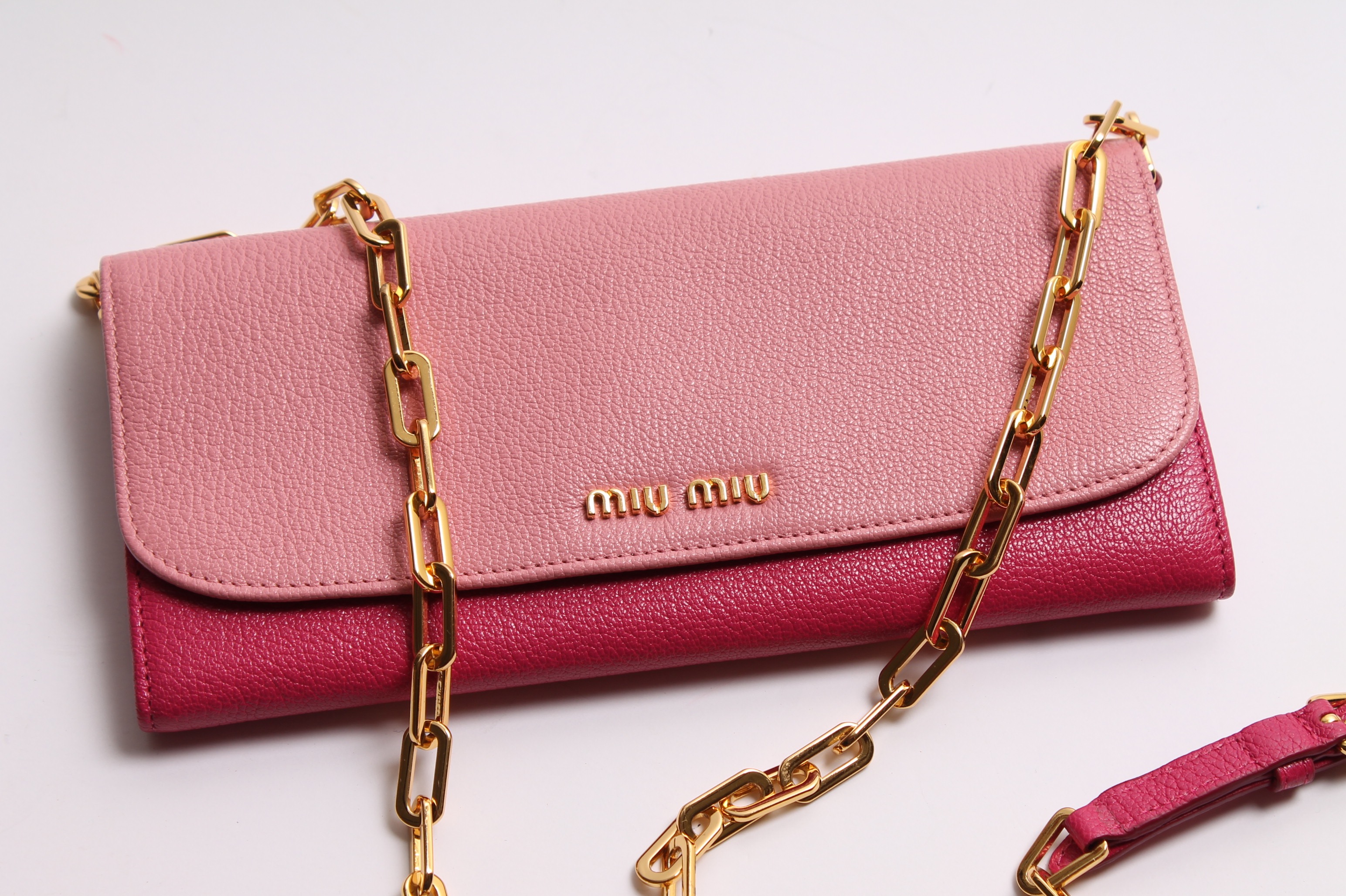 Miu Miu Madras Bi-Color "Rosa and Peonia" Leather Crossbody