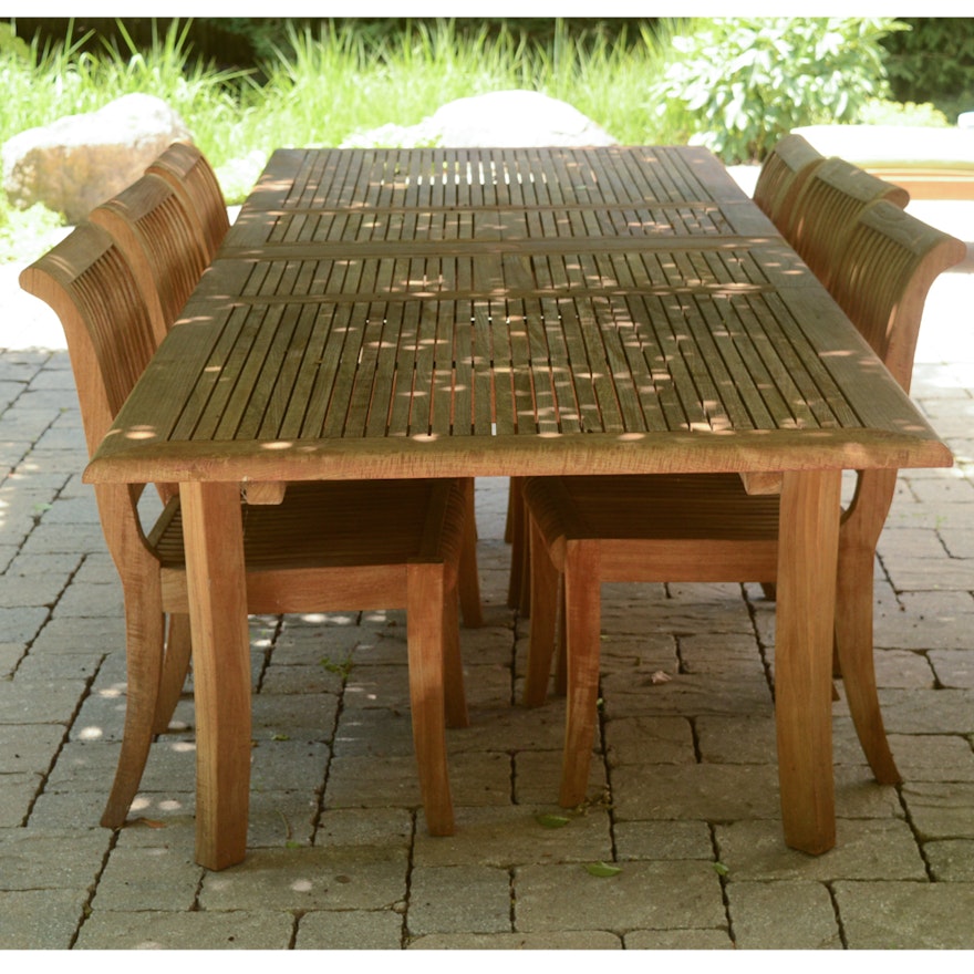 Teak Patio Dining Table and Chairs by Smith & Hawken