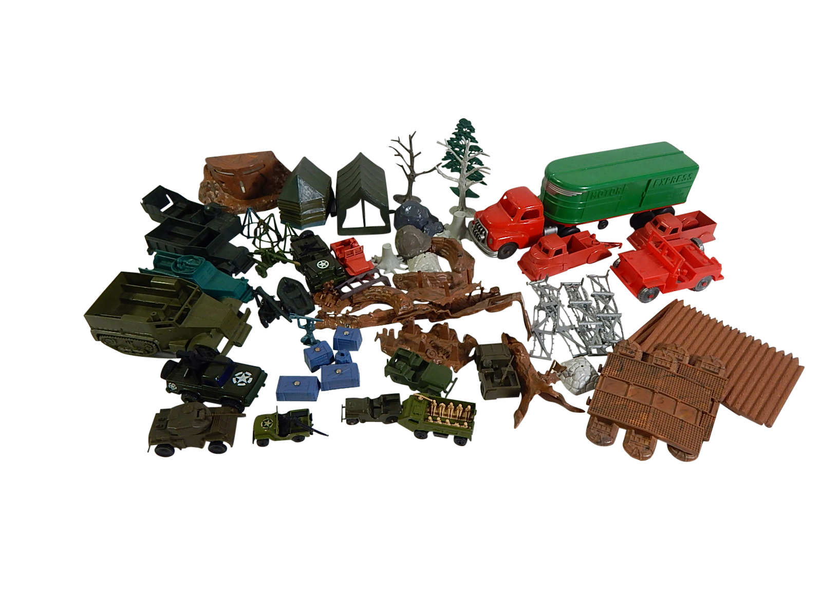 Vintage Plastic Army Pretend Play Accessories with Marx, Hubley, More