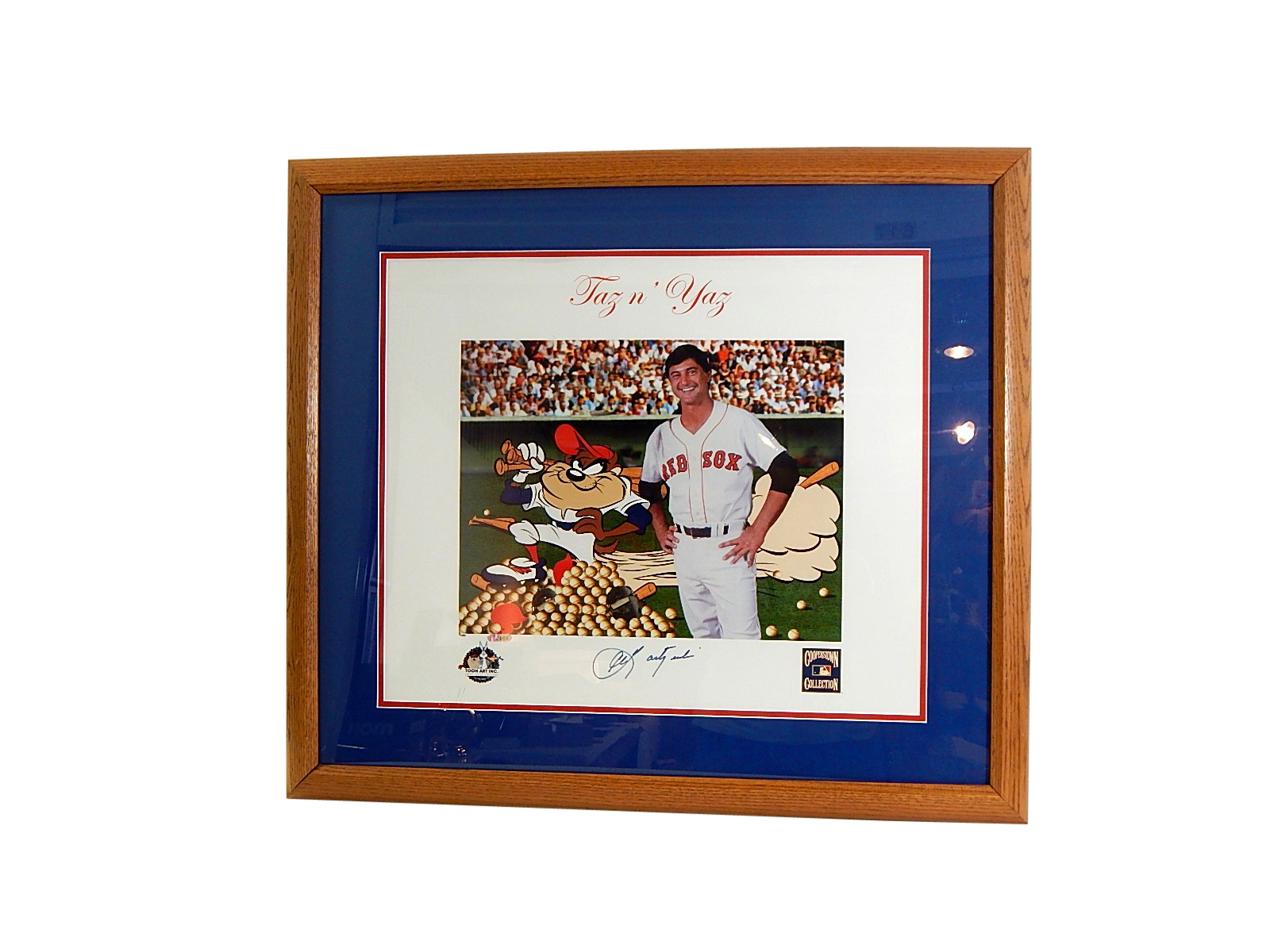 HOF Carl Yastrzemski "Taz n' Yaz" Signed Toon Art Cooperstown Collection Print