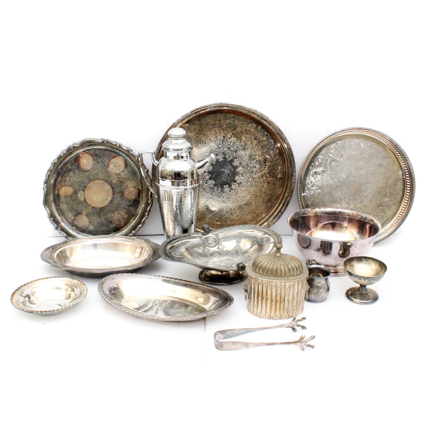 Silver Plated Tableware Featuring Paul Revere Reproduction Bowl