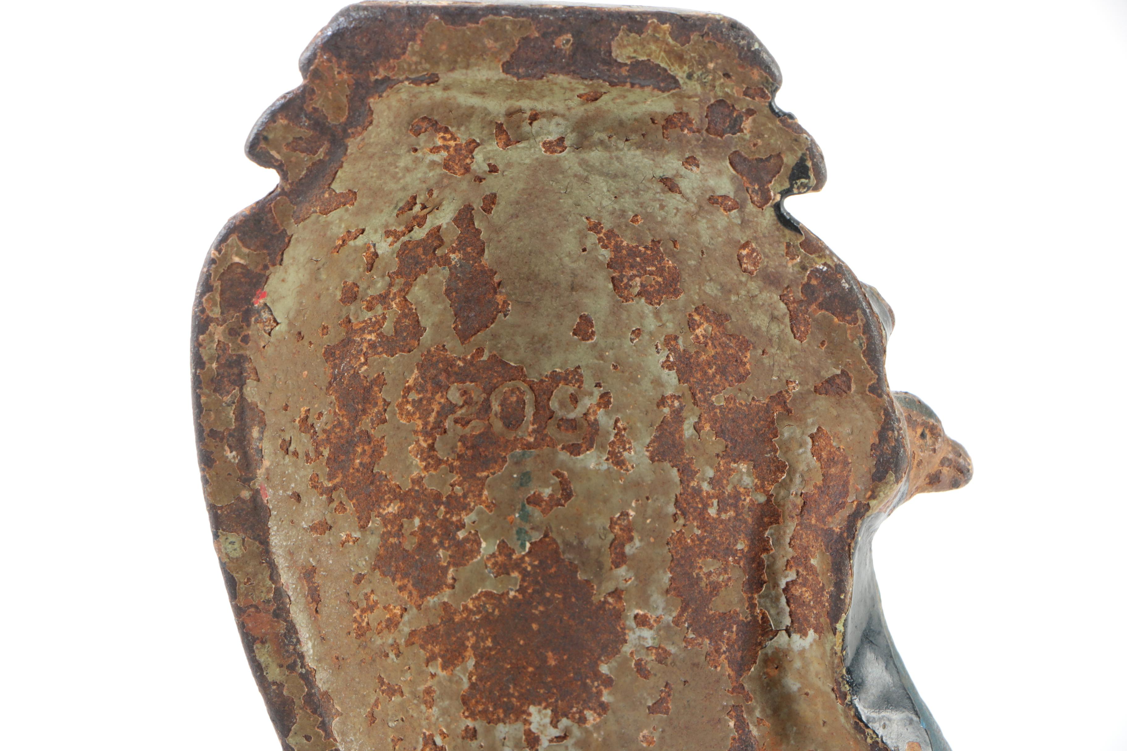 Hubley Art Nouveau "Peacock and Urn" Cast Iron Doorstop, Circa 1910