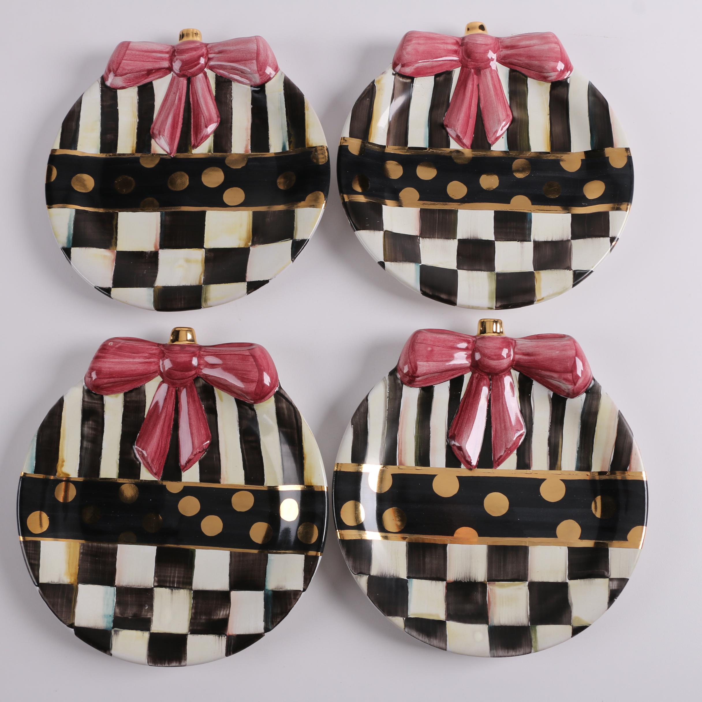 MacKenzie-Childs "Courtly Check" Plates and Owl Ornament