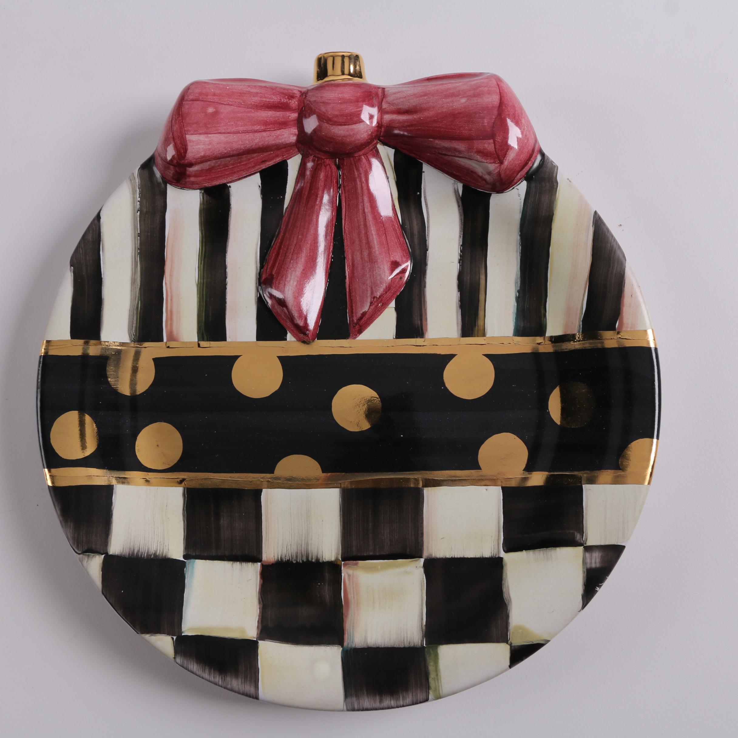 MacKenzie-Childs "Courtly Check" Plates and Owl Ornament