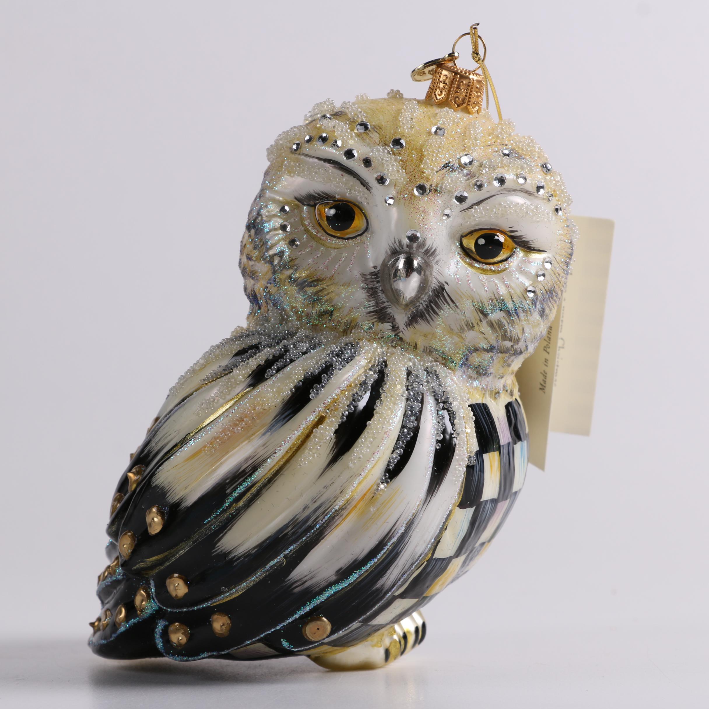 MacKenzie-Childs "Courtly Check" Plates and Owl Ornament