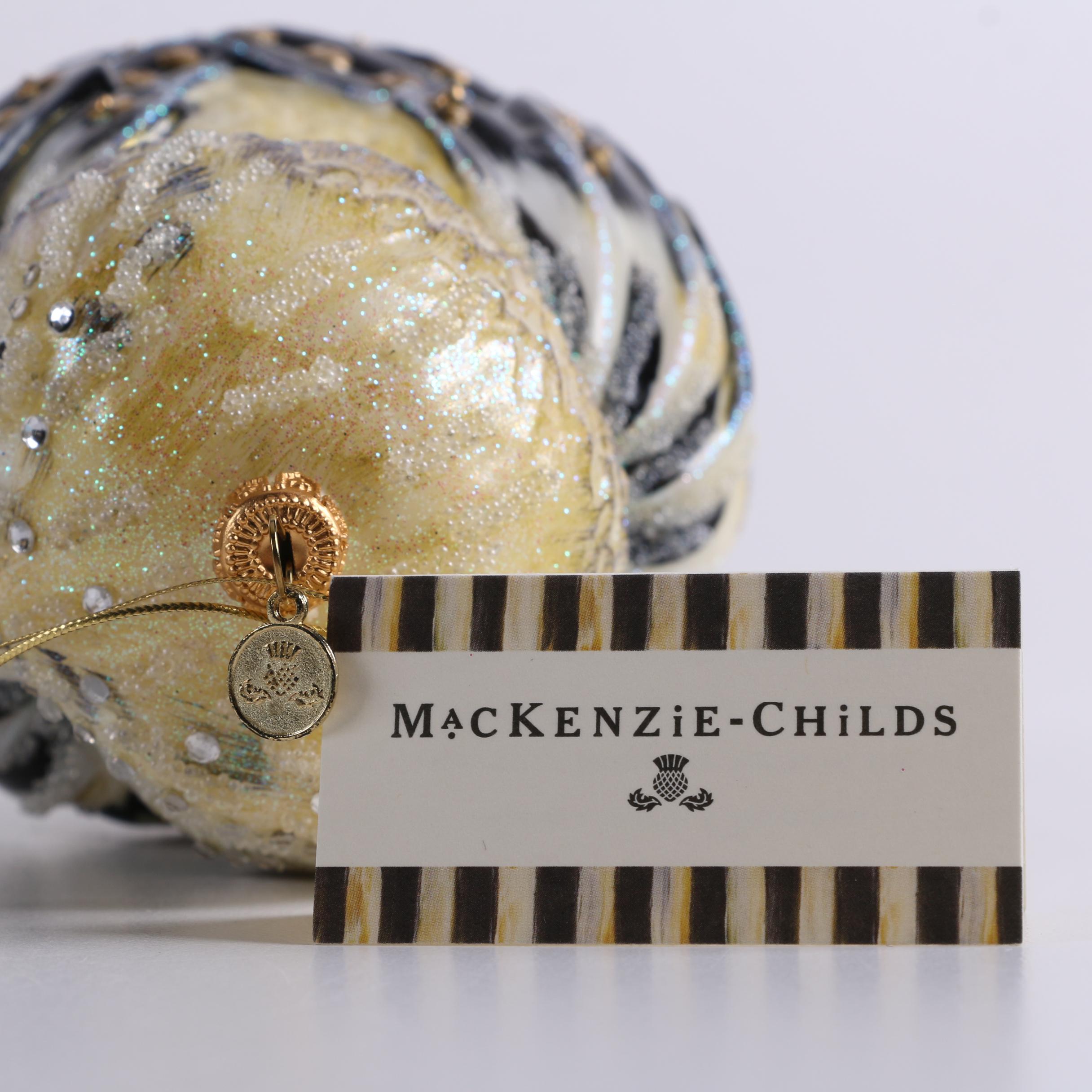 MacKenzie-Childs "Courtly Check" Plates and Owl Ornament