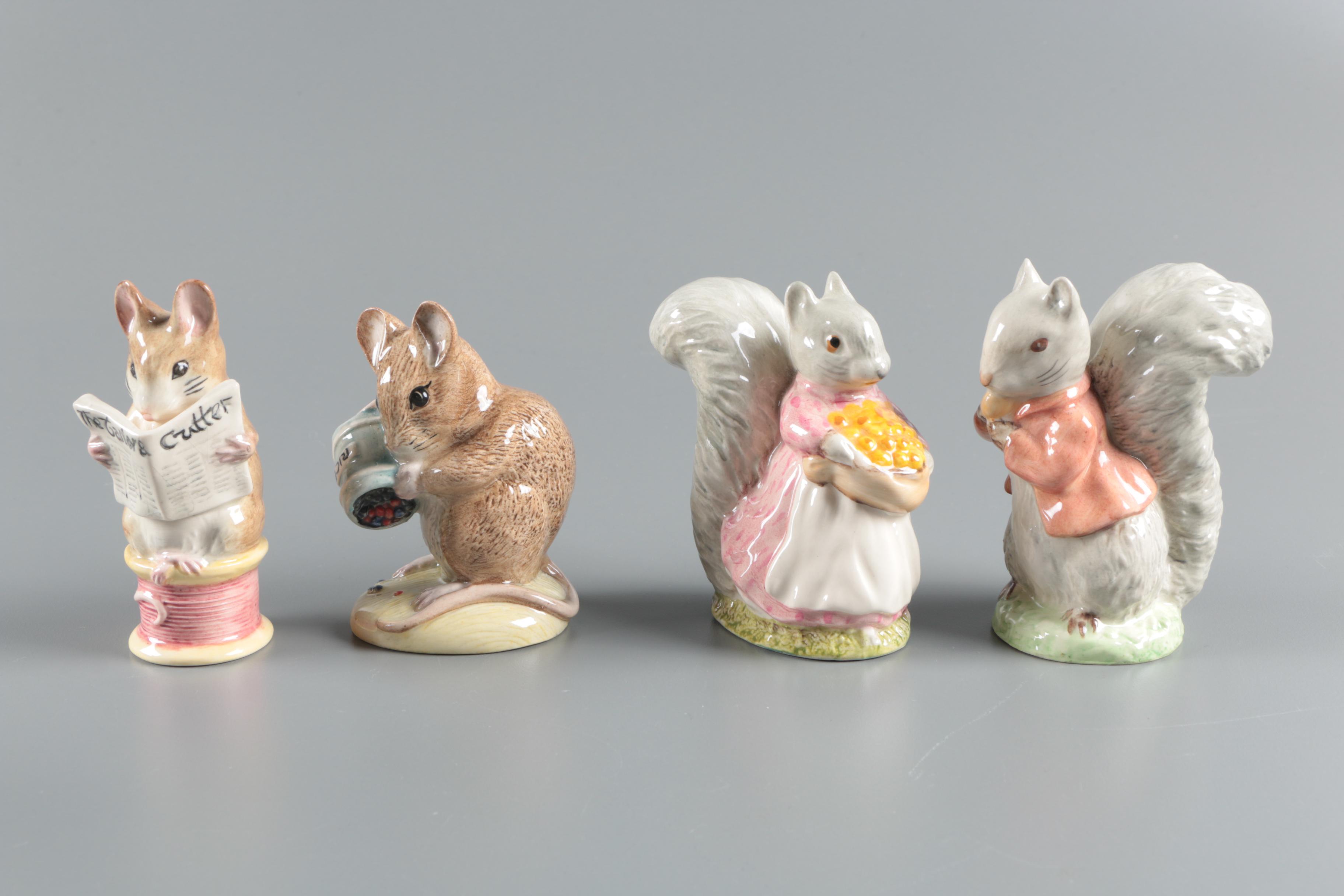 Ceramic Royal Albert Beatrix Potter Figurines Including Beswick "Tom Kitten"
