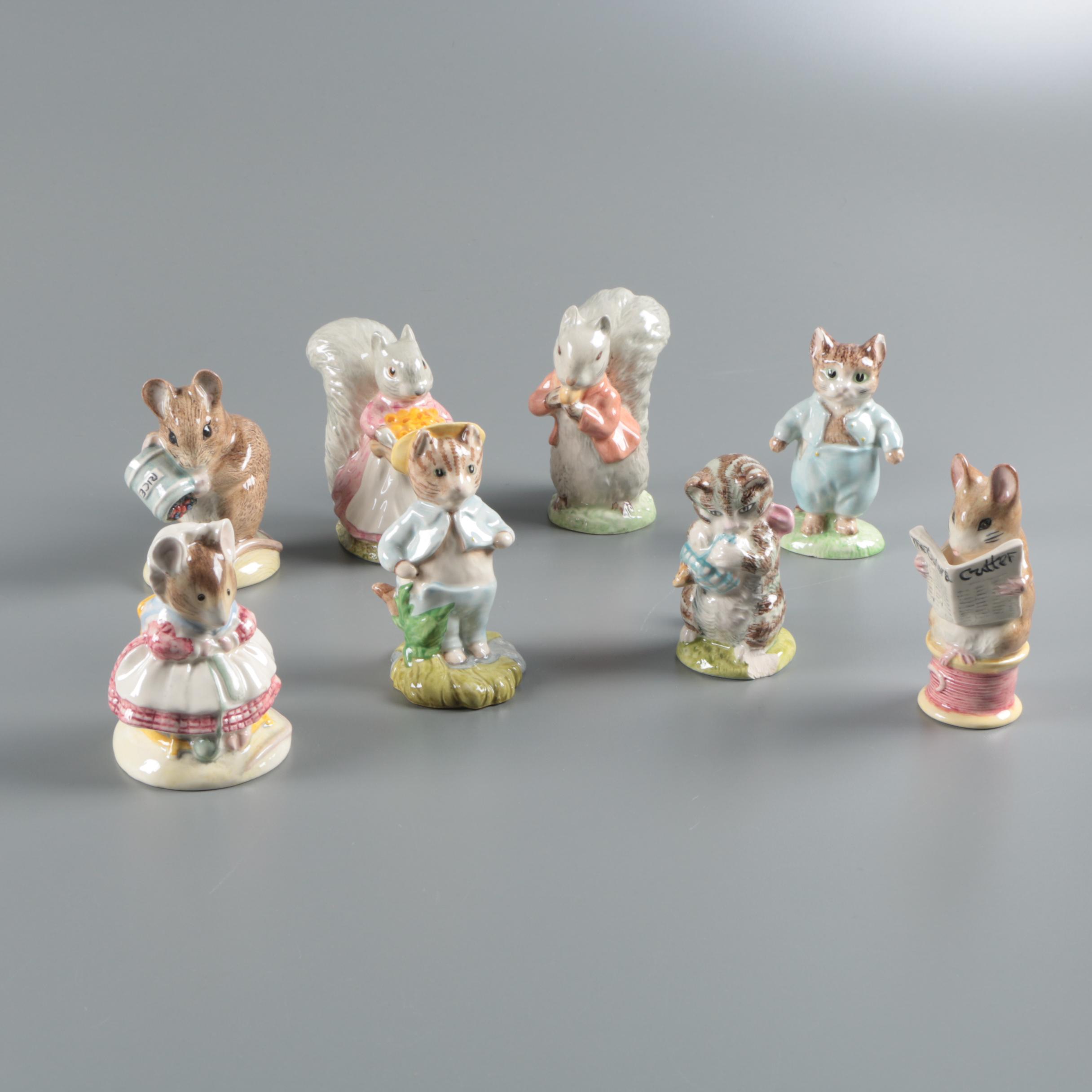 Ceramic Royal Albert Beatrix Potter Figurines Including Beswick "Tom Kitten"