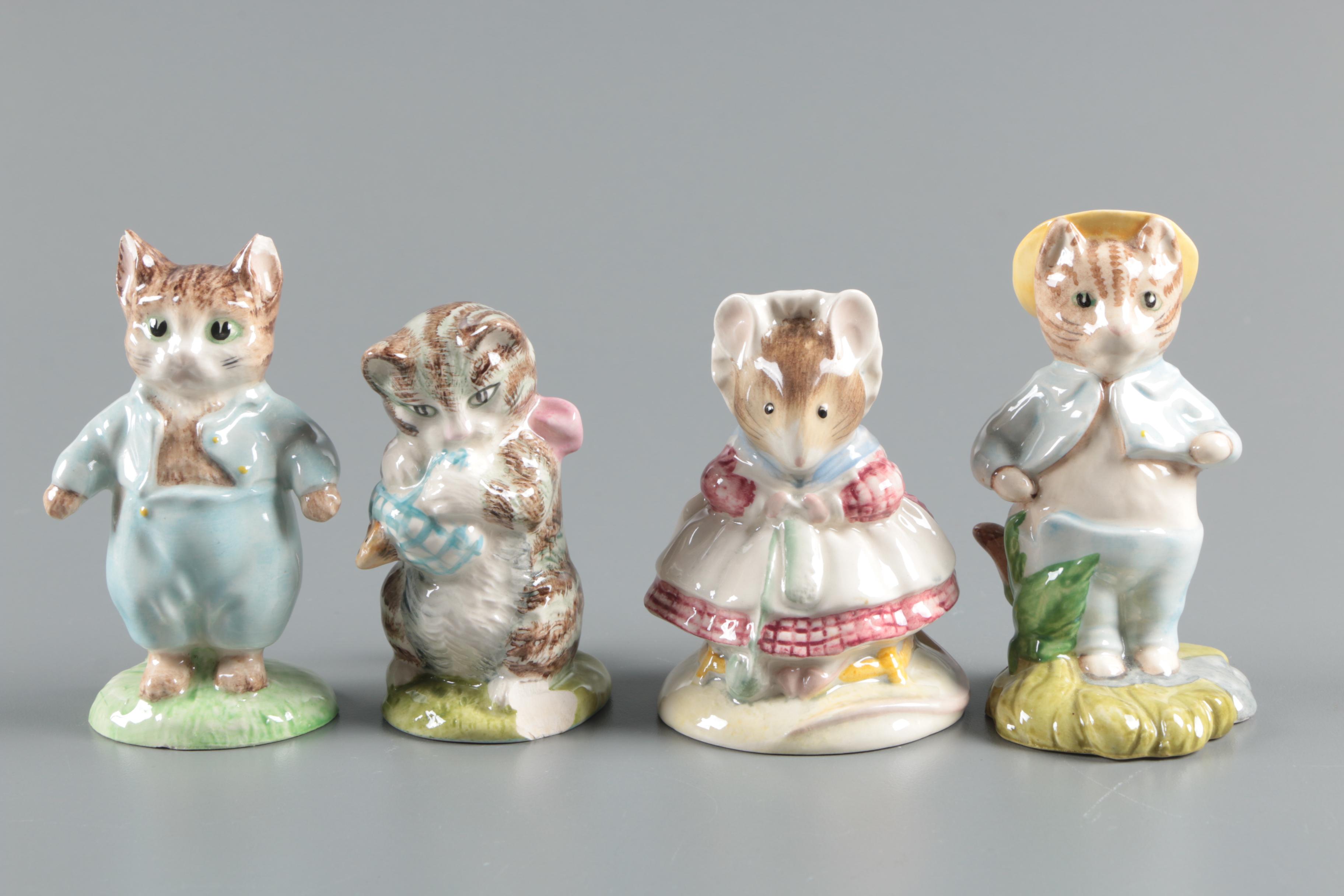 Ceramic Royal Albert Beatrix Potter Figurines Including Beswick "Tom Kitten"