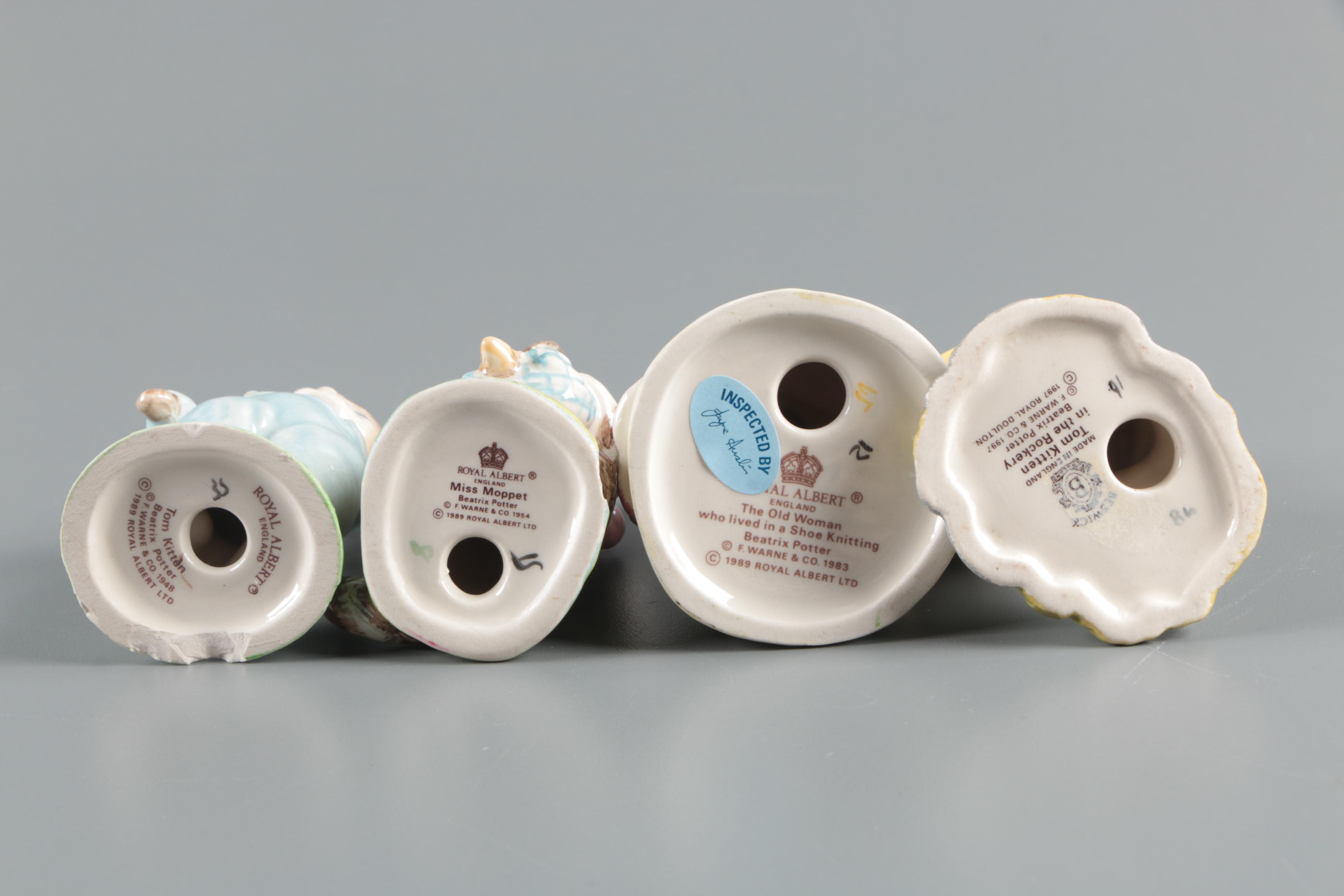 Ceramic Royal Albert Beatrix Potter Figurines Including Beswick "Tom Kitten"