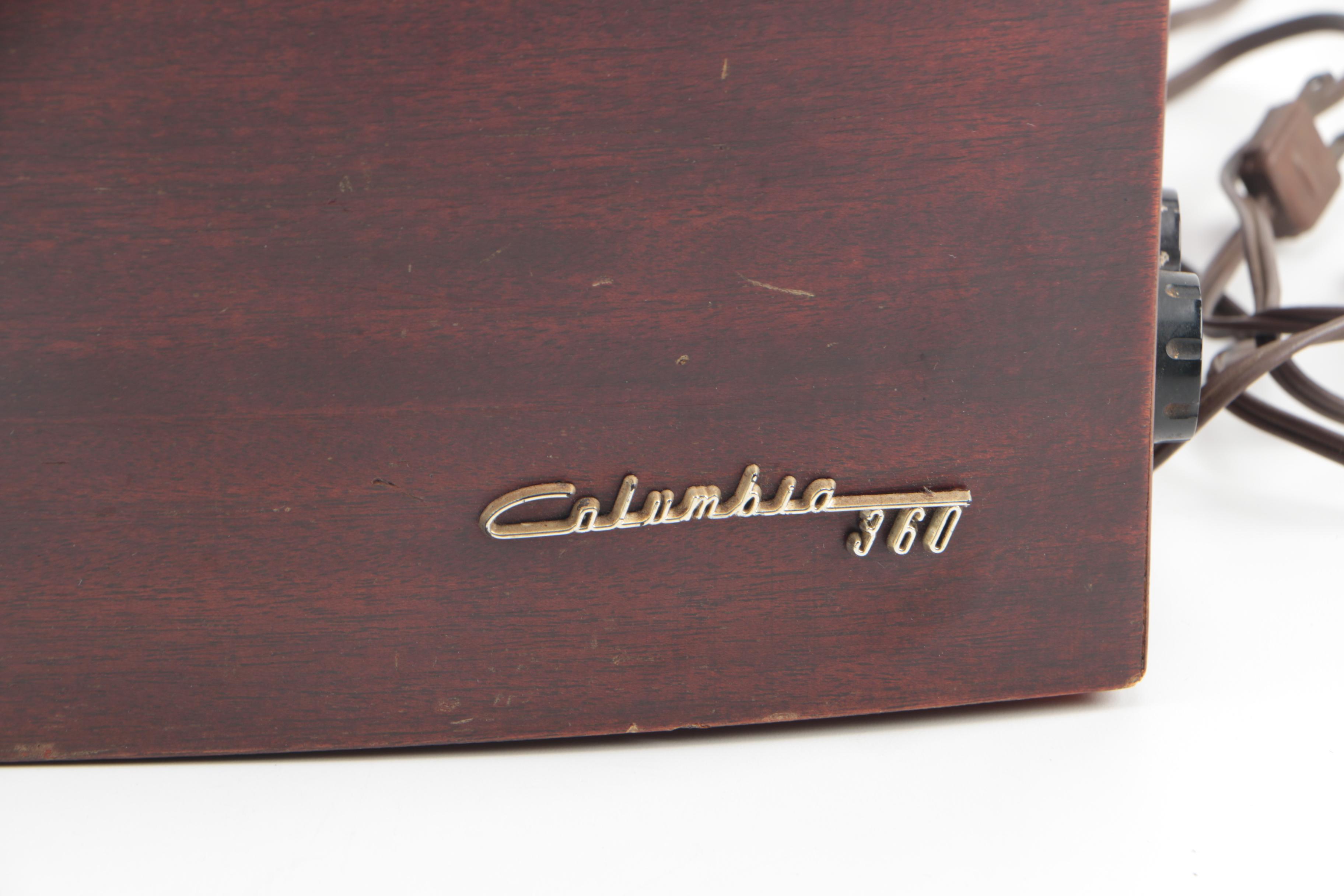 Vintage Columbia 360 Mahogany Three-Speed Mono Phonograph