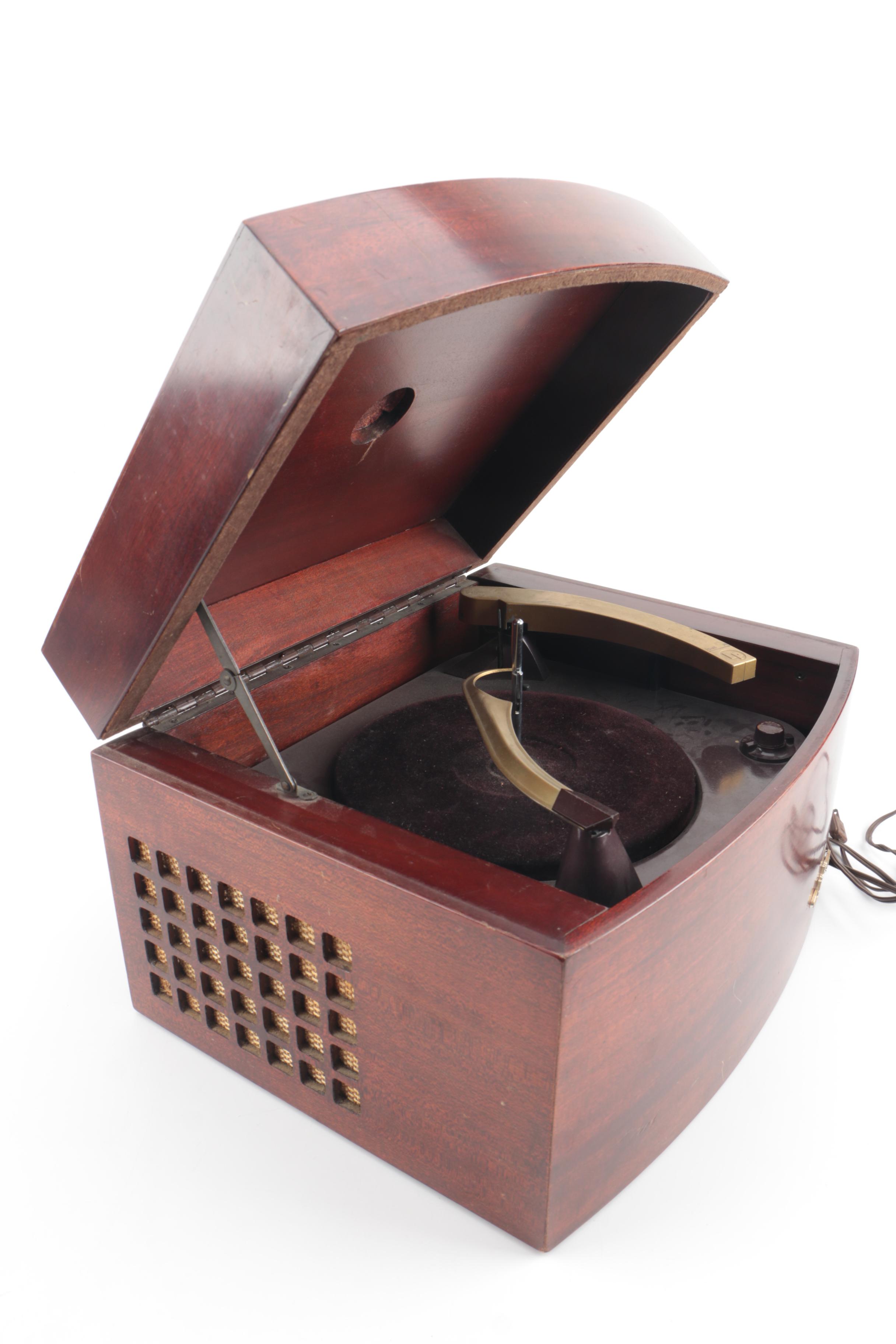 Vintage Columbia 360 Mahogany Three-Speed Mono Phonograph