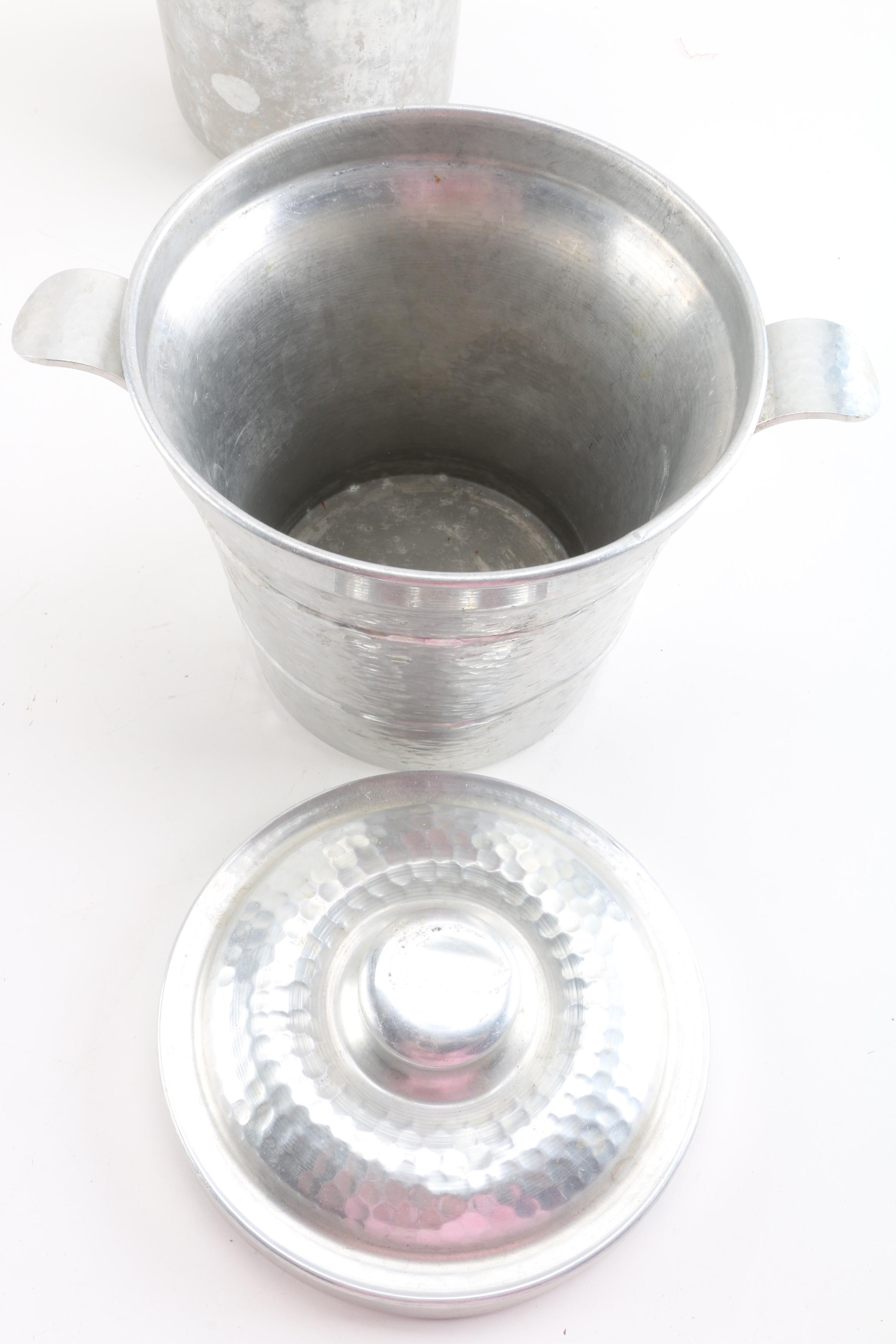 Vintage Everlast Aluminum Ice Bucket and Pitcher with Arthur Armour Tray