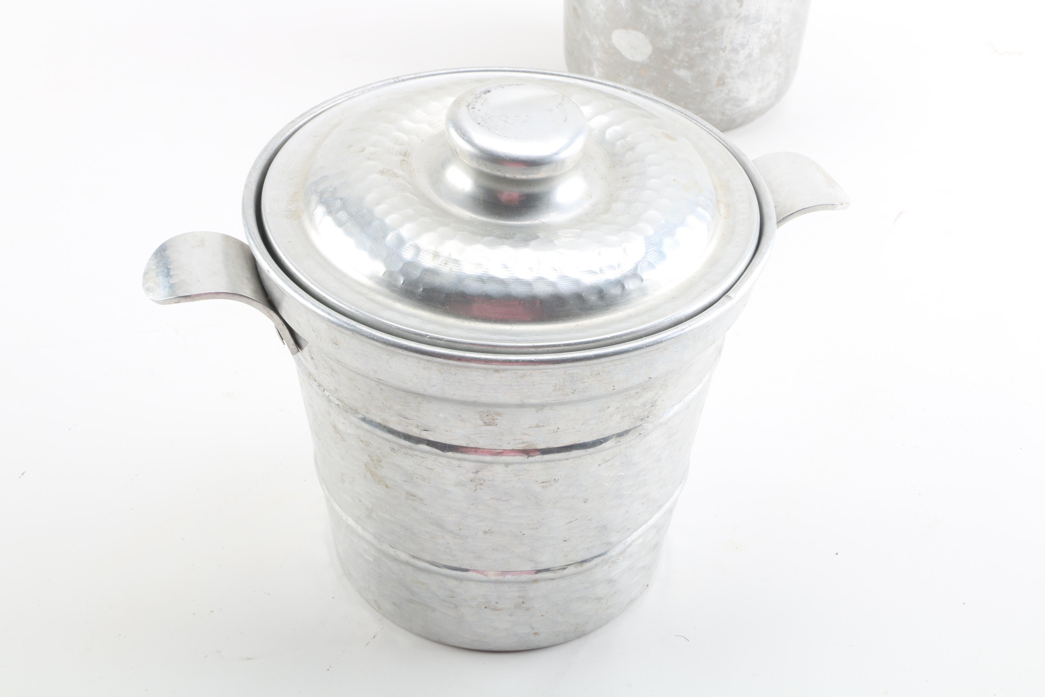 Vintage Everlast Aluminum Ice Bucket and Pitcher with Arthur Armour Tray